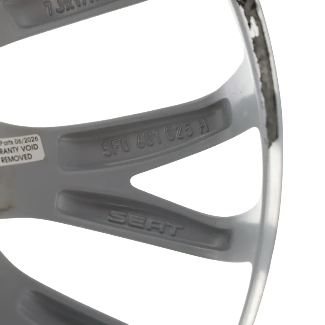 Seat Leon Mk3 5F Wheel Rim Alloy Silver 17" 7J ET:49 Star Spoke - SKU 5F0601025H-1 - Part number 5F0601025H
