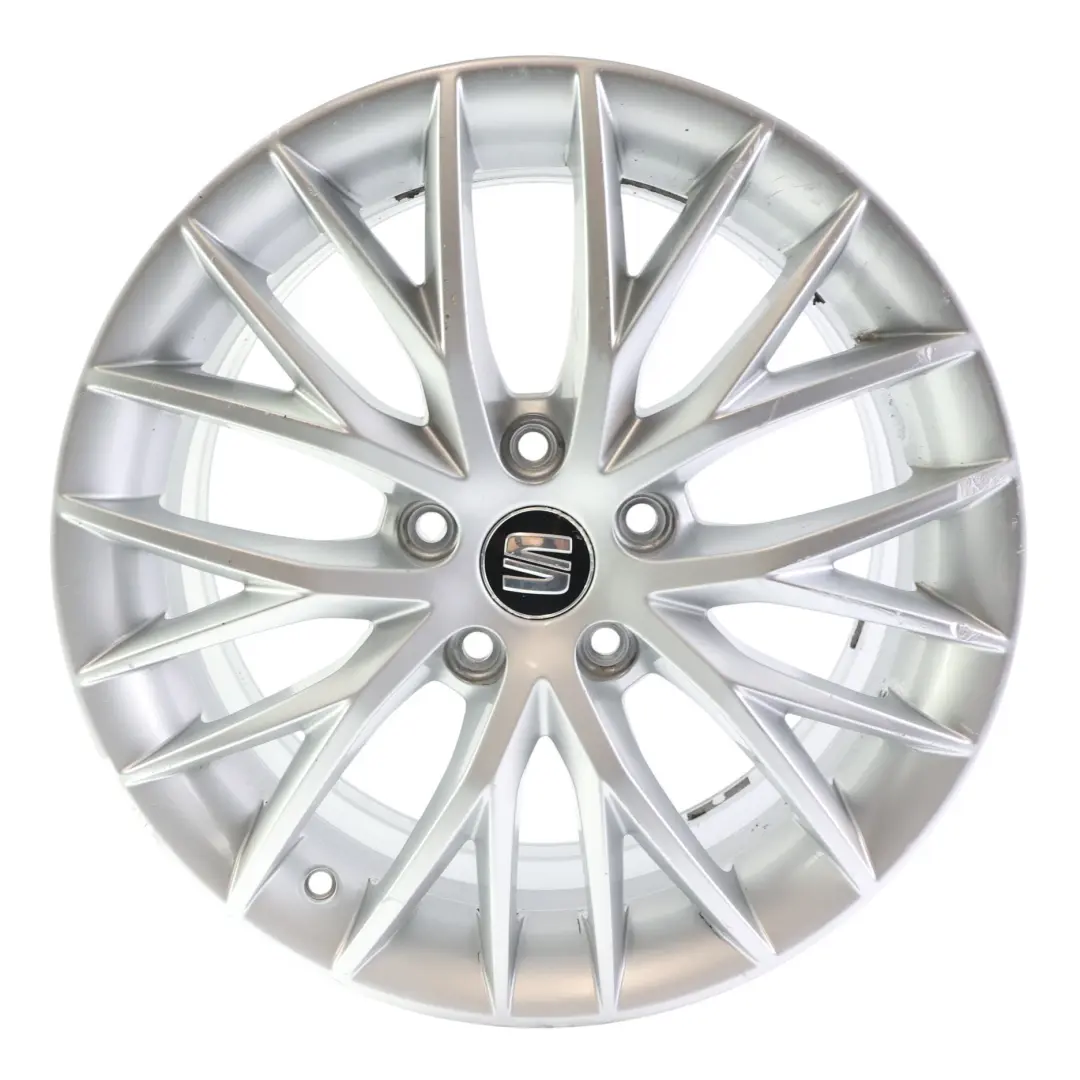 Mk3 5F Alloy Wheel Rim Silver 17" 7J ET:49 Star Spoke to Seat Leon with Part number 5F0601025H Seat Leon Mk3 5F Alloy Wheel Rim Silver 17" 7J ET:49 Star Spoke - SKU 5F0601025H-4 - Part number 5F0601025H