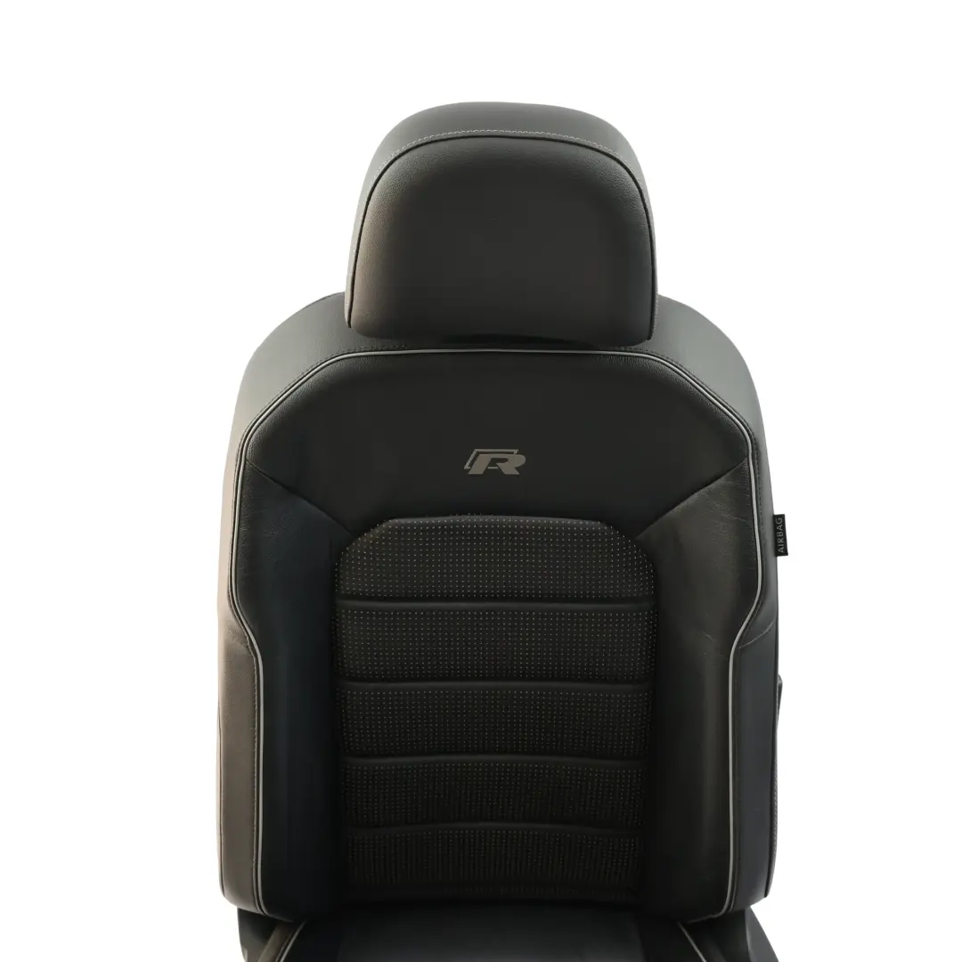 R-Line 5D Front Seat Heated Leather Black Grey Left N/S to Volkswagen Golf Mk7 VII with Part number 5G4881805KC Volkswagen Golf Mk7 VII R-Line 5D Front Seat Heated Leather Black Grey Left N/S - SKU 5G4881805KC - Part number 5G4881805KC