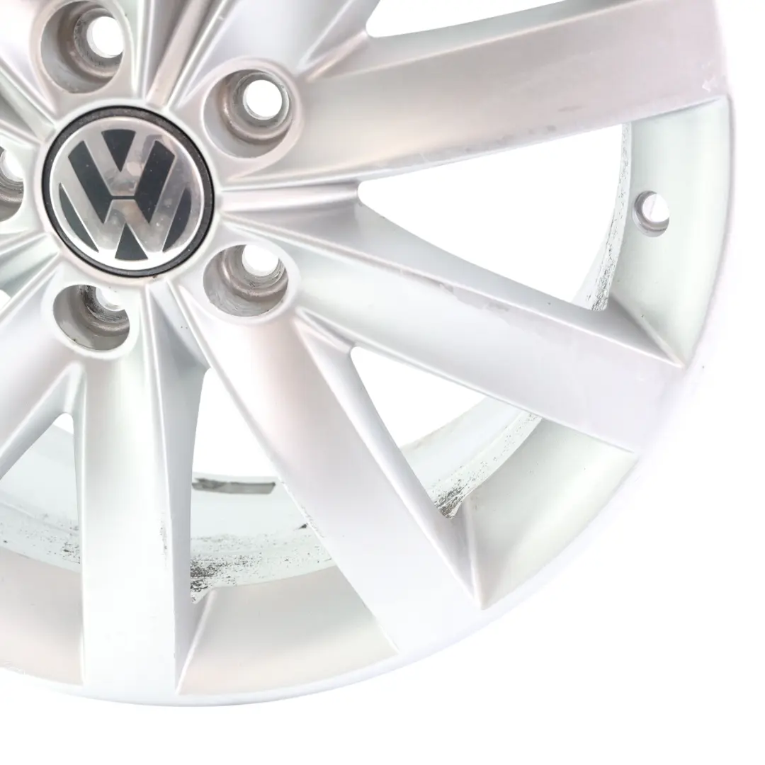 Volkswagen Golf Mk6 Silberne Leichtmetallfelge Alufelge 17" 7J ET:54 - SKU 5K0601025F-1 - Teilenummer 5K0601025F