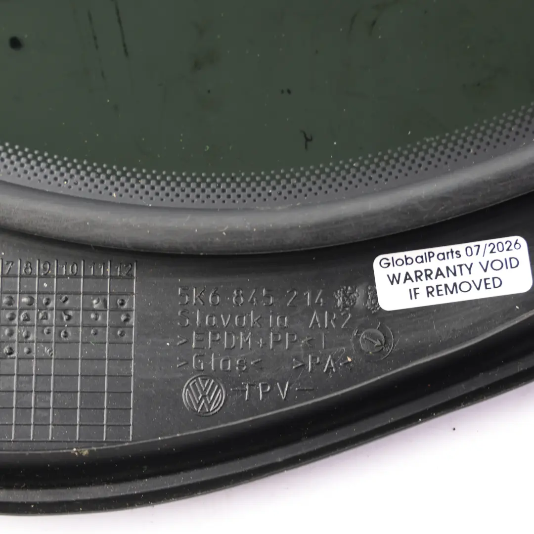 Volkswagen Golf MK6 Vetro Fisso Porta Destro AS3 Oscurato - SKU 5K6845214G - Numero di parte 5K6845214G