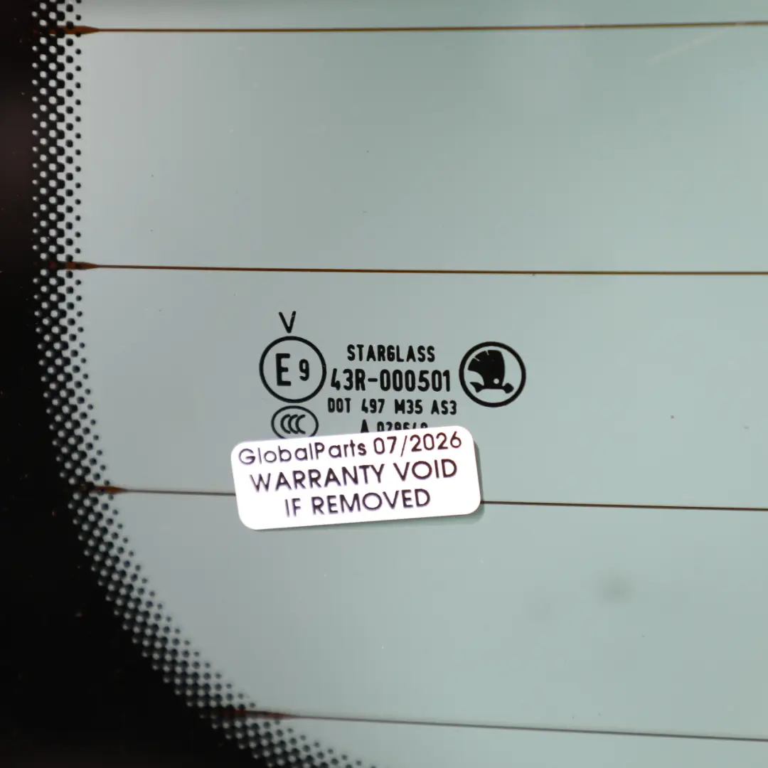 Skoda Yeti 5L Rear Window Boot Lid Tailgate Heated Glass AS2 - SKU 5L6845049S - Part number 5L6845049S