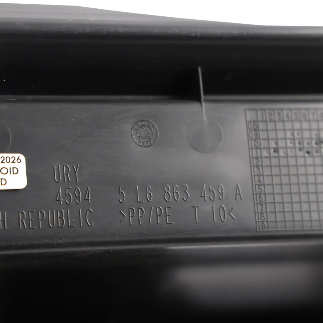 Skoda Yeti 5L Rear Boot Trunk Lock Carrier Surround Panel Strip Black - SKU 5L6863459A-1 - Part number 5L6863459A