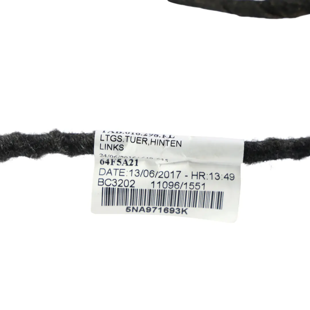 MK2 Cableado Arnés Puerta Trasera Izquierda para Volkswagen Tiguan con número de pieza 5NA971693K Volkswagen Tiguan MK2 Cableado Arnés Puerta Trasera Izquierda - SKU 5NA971693K - Número de pieza 5NA971693K
