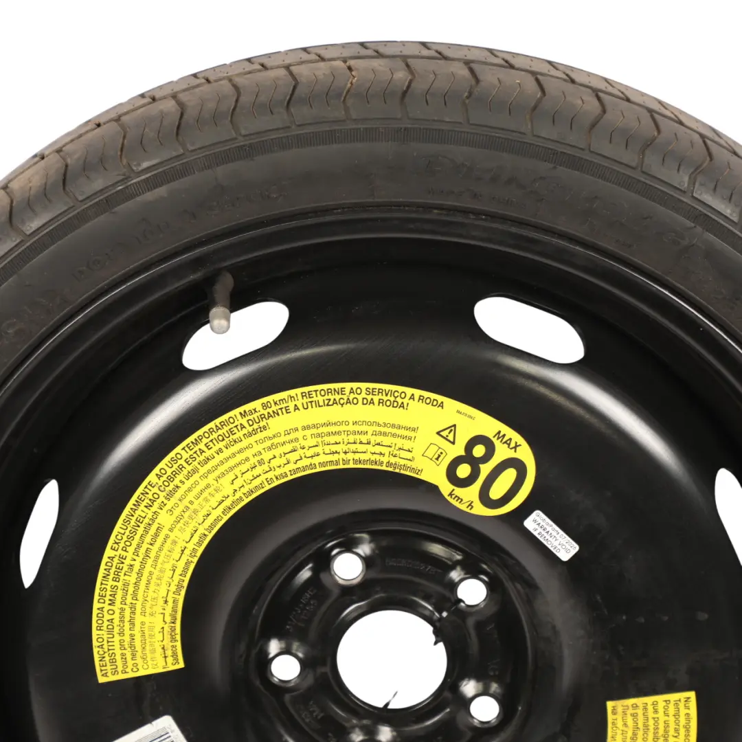 VW Golf Mk7 Spare Wheel Steel R18 Tyre Linglong 3.5J ET: 25.5 125/70 - SKU 5Q0601027BT - Part number 5Q0601027BT