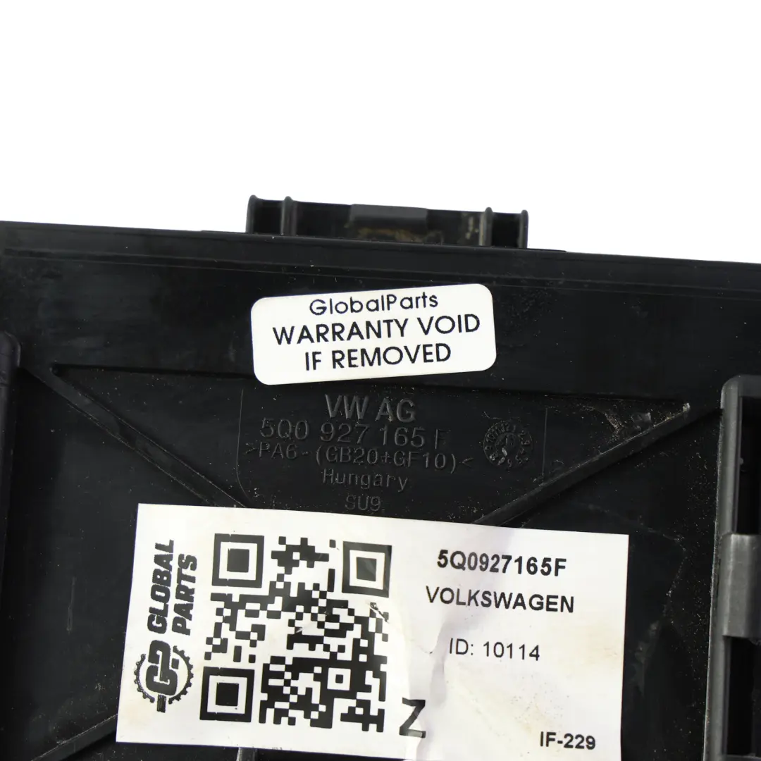 Volkswagen Tiguan 5N Golf Mk7 Audi A3 8V Fuse Box Cover Panel - SKU 5Q0927165F - Part number 5Q0927165F