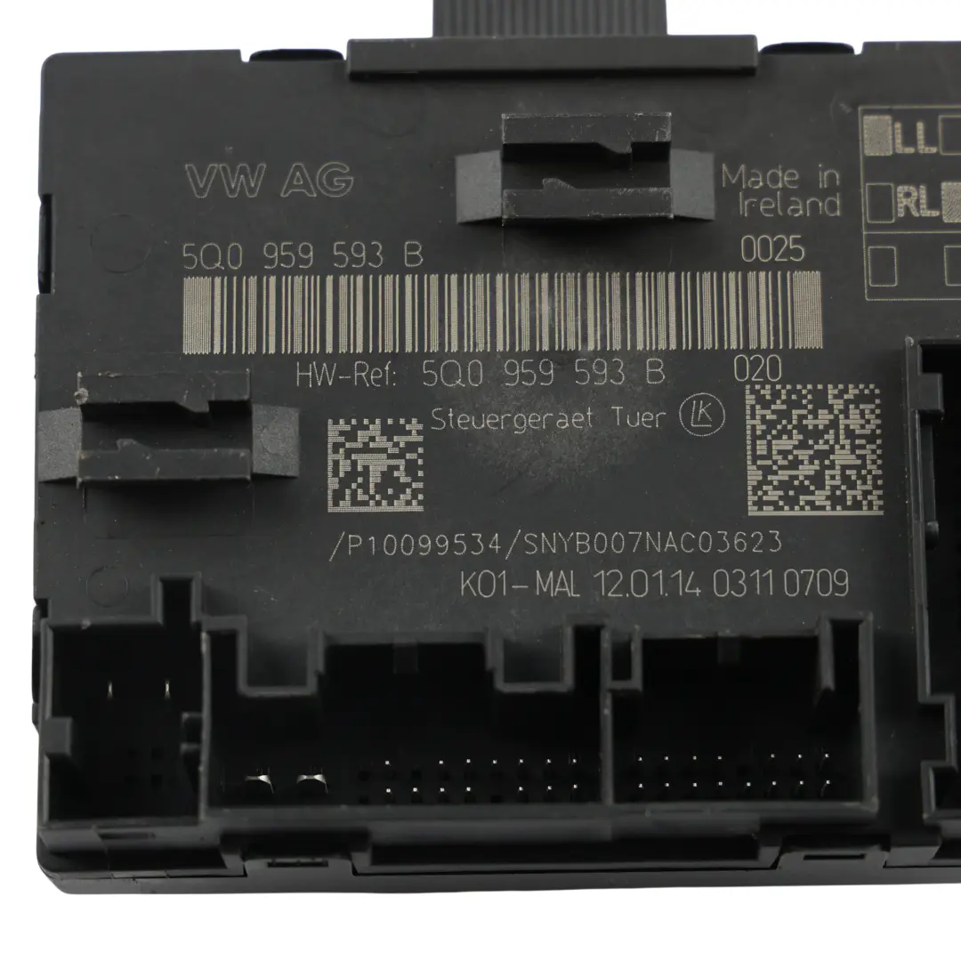 VW Golf 5G Audi S3 A3 8V Door Module Control Unit Front Driver Side - SKU 5Q0959593B-1 - Part number 5Q0959593B