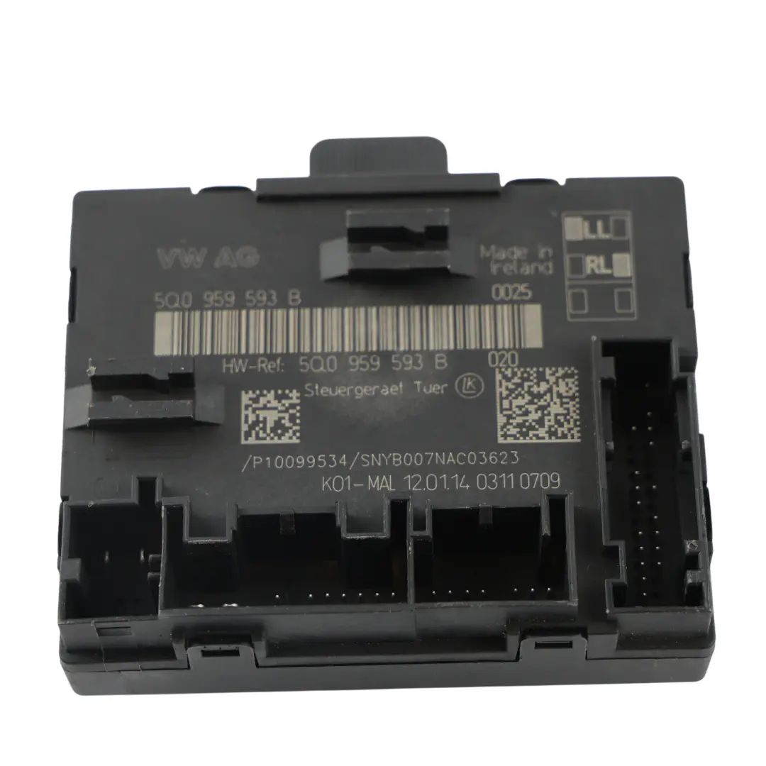 5G Audi S3 A3 8V Door Module Control Unit Front Driver Side to VW Golf with Part number 5Q0959593B VW Golf 5G Audi S3 A3 8V Door Module Control Unit Front Driver Side - SKU 5Q0959593B-1 - Part number 5Q0959593B