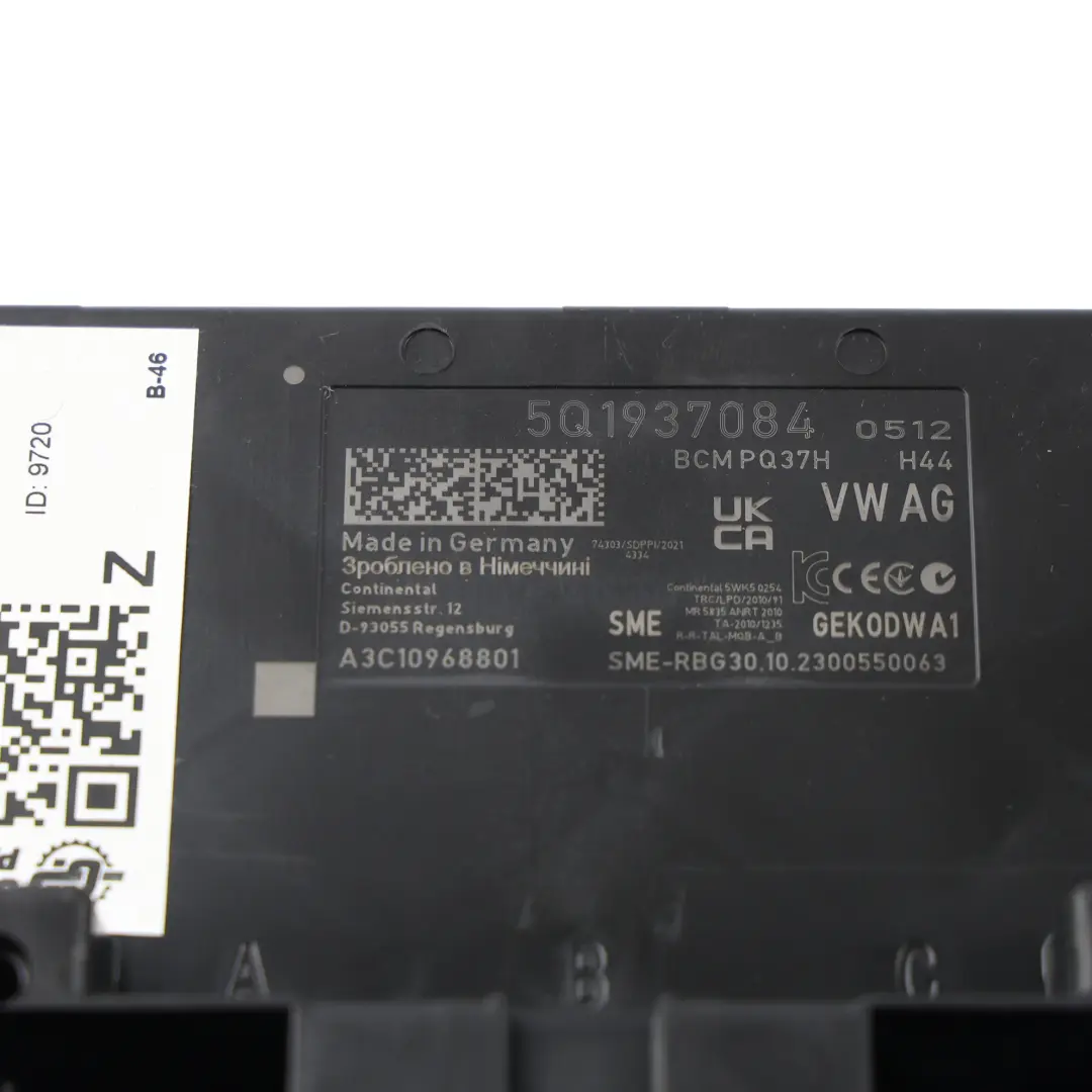 Skoda Karoq Kodiaq Audi Q2 Q3 RSQ3 Module Unité Contrôle BCM ECU - SKU 5Q1937084 - Numéro de pièce 5Q1937084