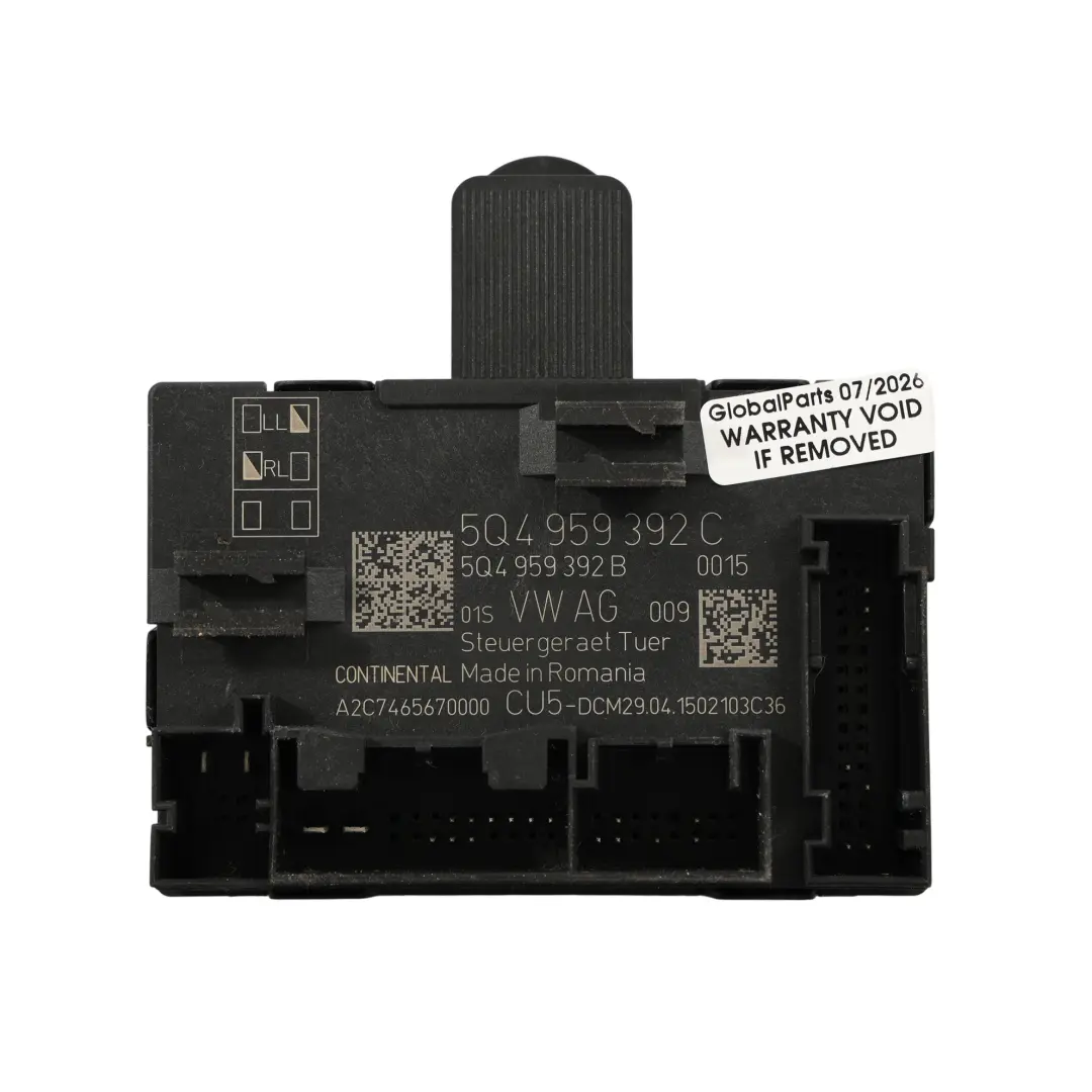 Skoda Octavia 5E Türsteuergerät Modul Vorne Beifahrerseite - SKU 5Q4959392C - Teilenummer 5Q4959392C