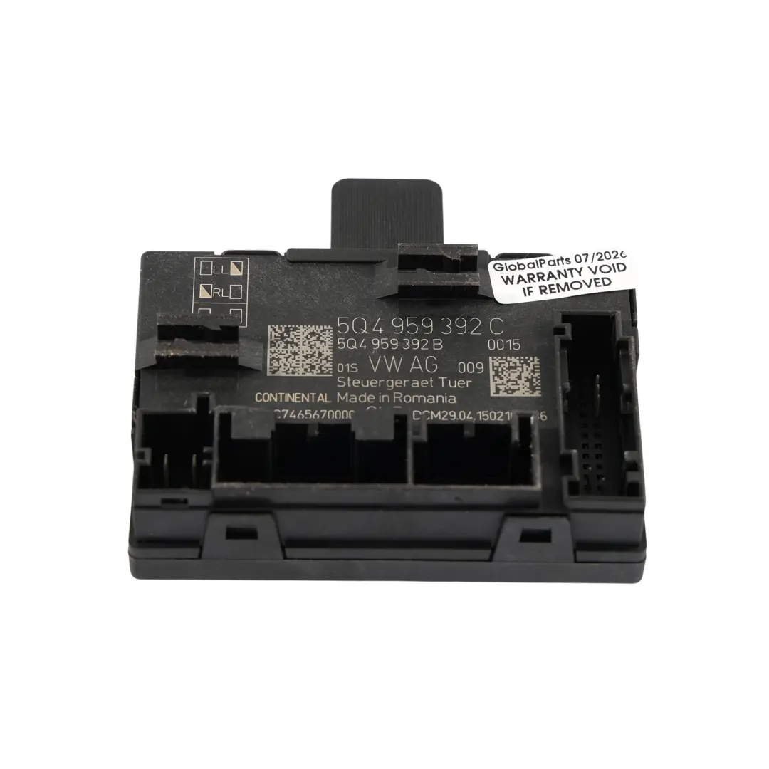 Module Commande Porte Avant Côté Passager pour Skoda Octavia 5E à propos du numéro de pièce 5Q4959392C Skoda Octavia 5E Module Commande Porte Avant Côté Passager - SKU 5Q4959392C - Numéro de pièce 5Q4959392C