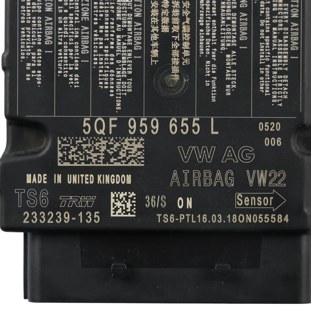 Mk5 Centralina Modulo Controllo Aria ECU per Seat Ibiza con numero di parte 5QF959655L Seat Ibiza Mk5 Centralina Modulo Controllo Aria ECU - SKU 5QF959655L - Numero di parte 5QF959655L