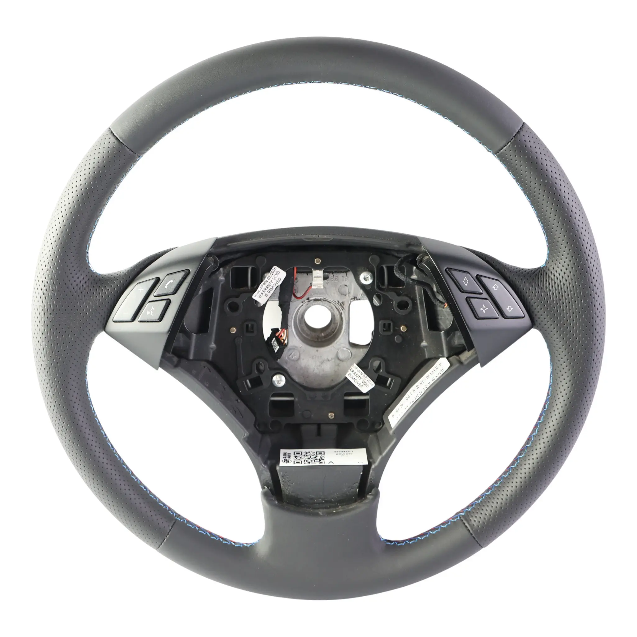 BMW 5 Series E60 E61 LCI Black New Leather Steering Wheel M-tricolored