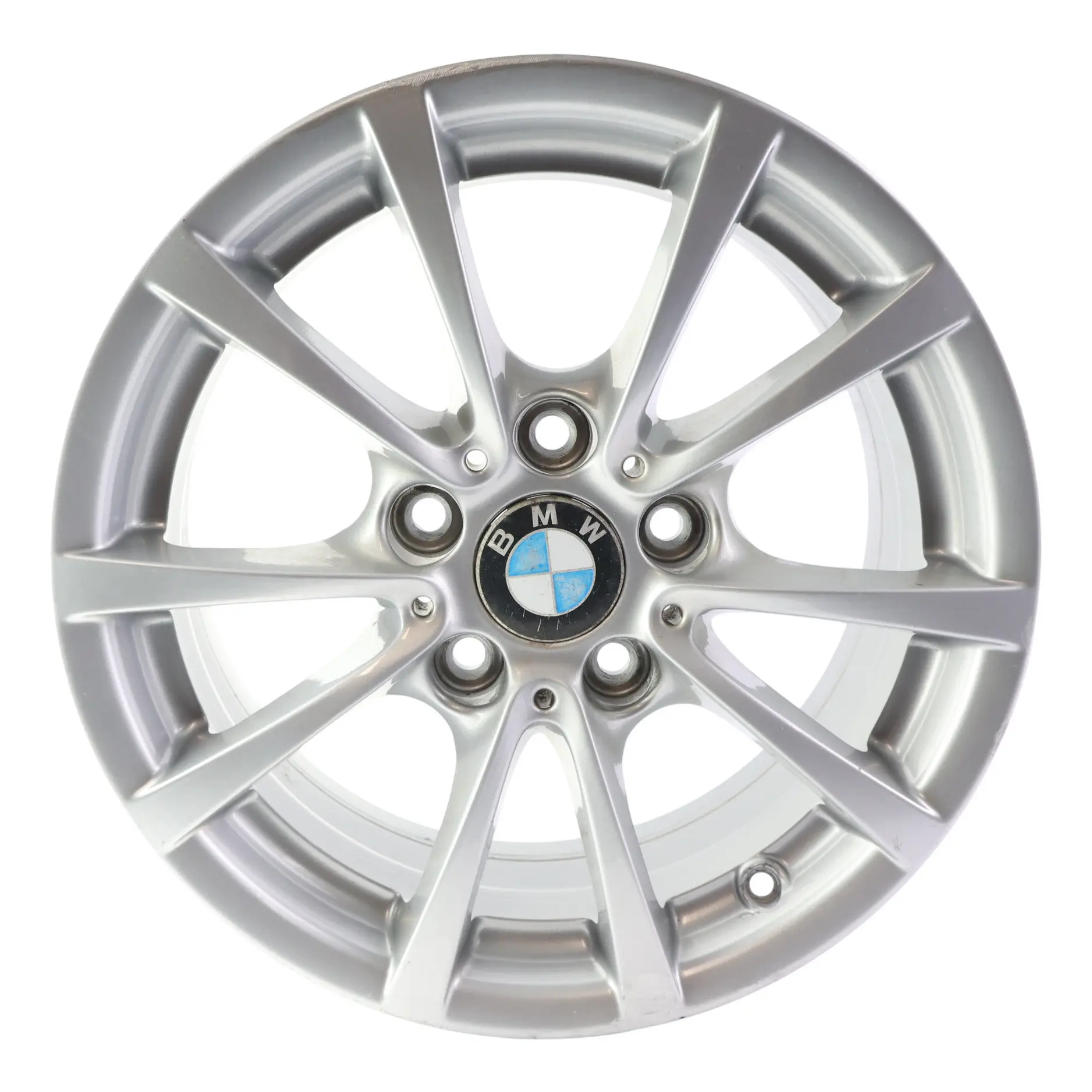 BMW F30 F31 F36 Silberne Leichtmetallfelge 16" 7J ET:31 V-Speiche 390 6796236
