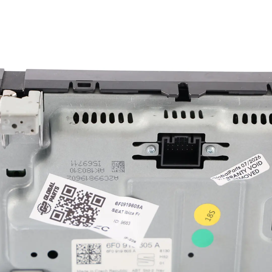 Mk5 FR Touch Screen Multimedia Display Radio Head Unit to Seat Ibiza with Part number 6F0919605A Seat Ibiza Mk5 FR Touch Screen Multimedia Display Radio Head Unit - SKU 6F0919605A - Part number 6F0919605A