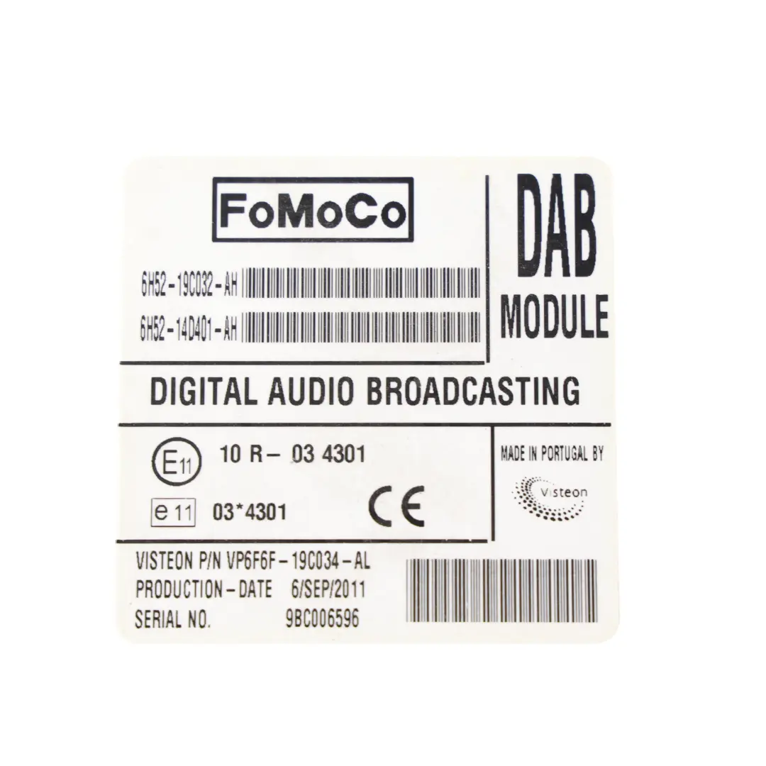 Modulo Radio Digitale DAB per Land Rover Range Rover Evoque con numero di parte 6H52-19C032-AH Land Rover Range Rover Evoque Modulo Radio Digitale DAB - SKU 6H52-19C032-AH - Numero di parte 6H52-19C032-AH