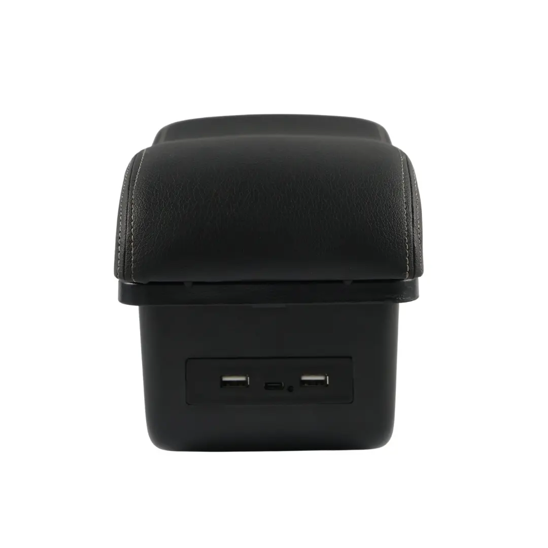 Seat Ibiza 6J Centre Console Armrest Black Leather 2X USB 1X USB C - SKU 6J0864207A-1 - Part number 6J0864207A