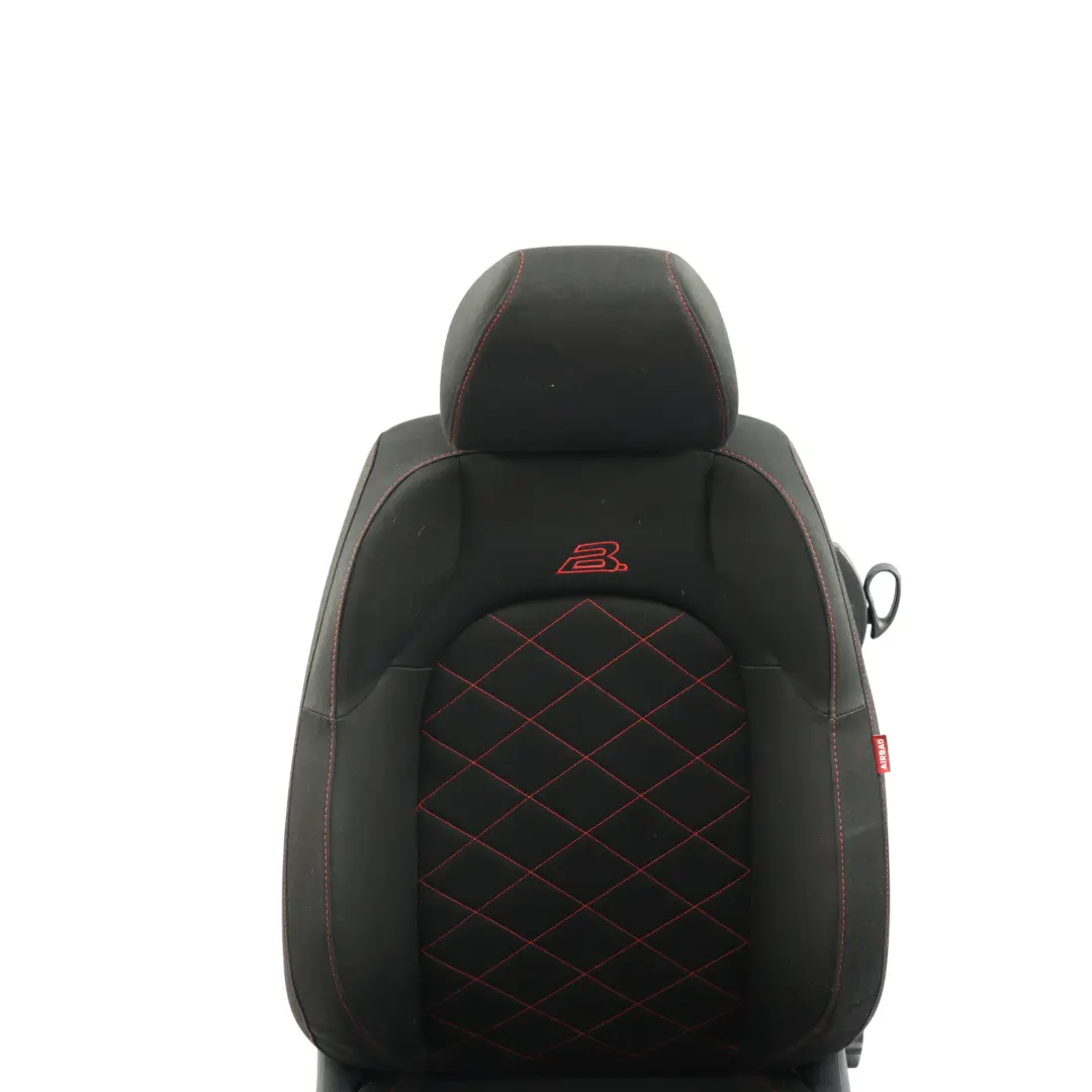Seat Ibiza 6J 3Dr Bocanegra Seat Front Left N/S Cloth Black Red Stitching - SKU 6J0881805AC - Part number 6J0881805AC