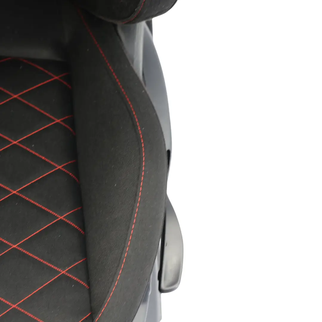 Seat Ibiza 6J 3Dr Bocanegra Seat Front Left N/S Cloth Black Red Stitching - SKU 6J0881805AC - Part number 6J0881805AC
