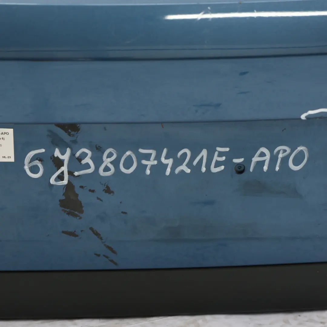 Mk4 6J Rear Bumper Panel Cover Trim Apollo Blue Metallic - W5P to Seat Ibiza with Part number 6J3807421E Seat Ibiza Mk4 6J Rear Bumper Panel Cover Trim Apollo Blue Metallic - W5P - SKU 6J3807421E-APO - Part number 6J3807421E