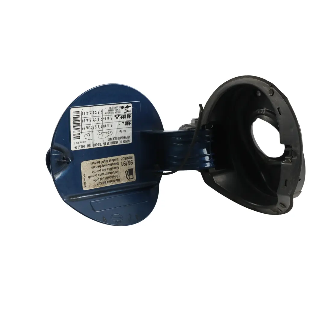 Seat Ibiza 6J Trappe Cache Réservoir Carburant Bleu Apollo W5P - SKU 6J3809905D-APO - Numéro de pièce 6J3809905D