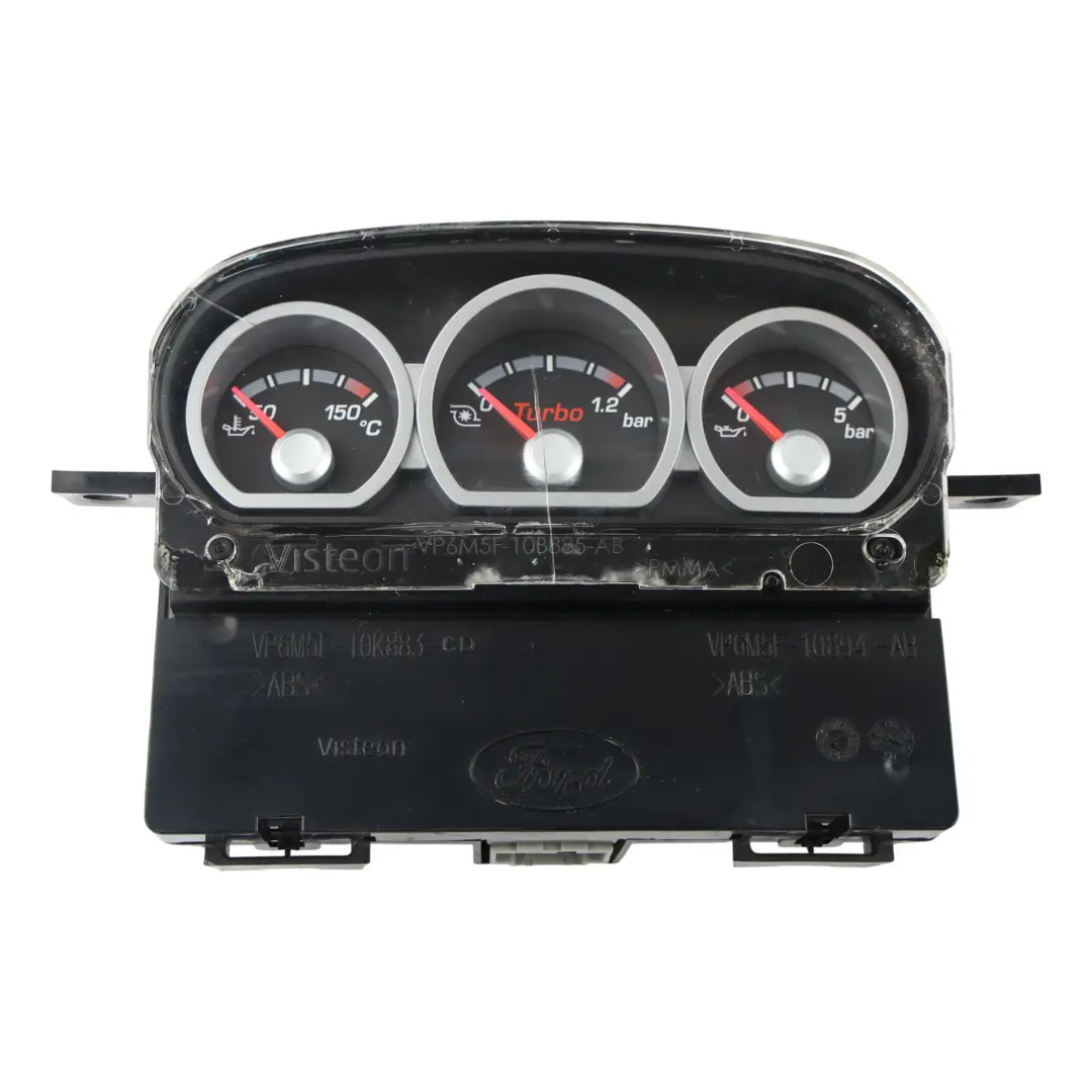 Mk2 Turbo Boost Gauge Instrument Cluster to Ford Focus with Part number 6M5T-10B944-AD Ford Focus Mk2 Turbo Boost Gauge Instrument Cluster - SKU 6M5T-10B944-AD - Part number 6M5T-10B944-AD