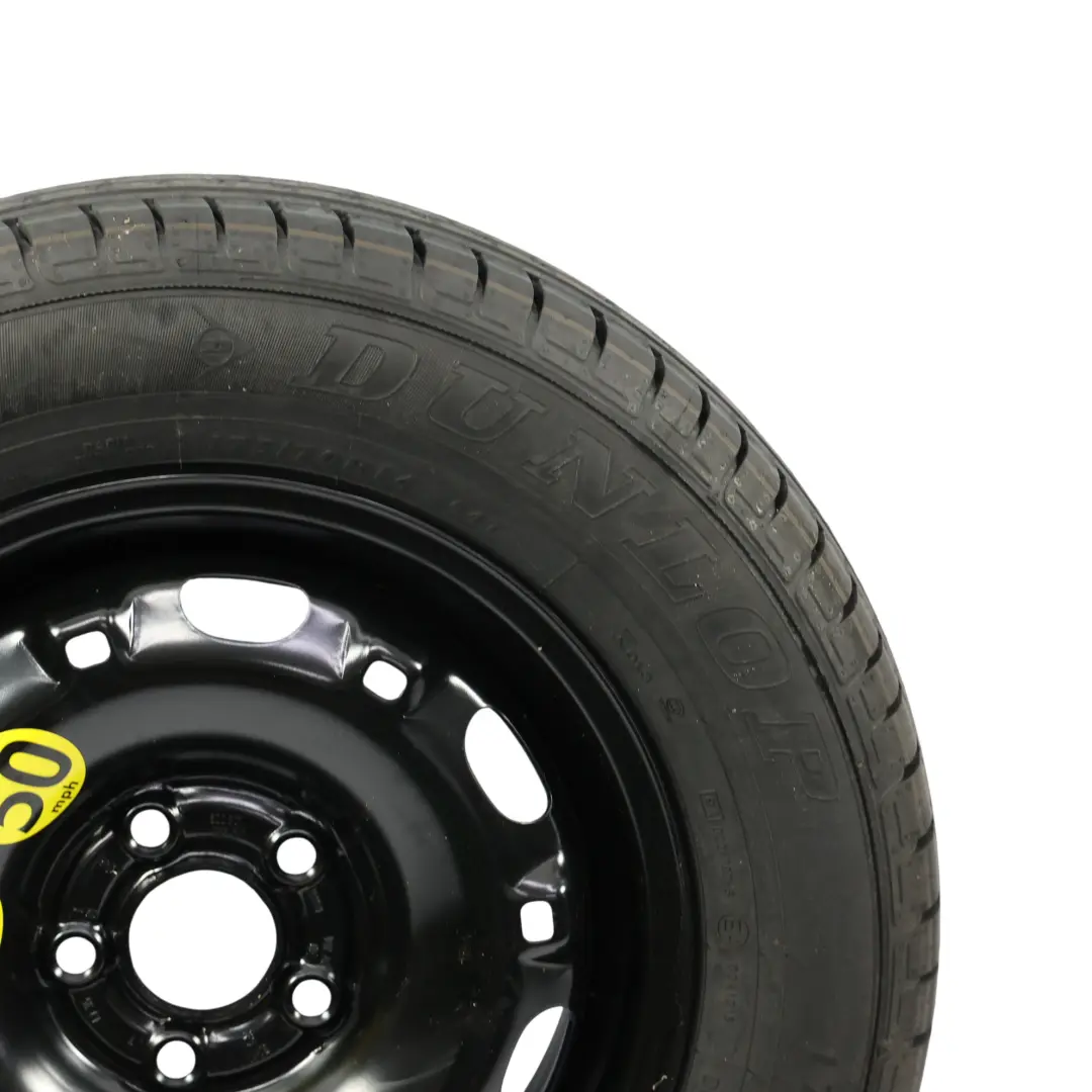 MK5 Reserverad Stahlfelge R14 5J ET:43 Dunlop Reifen für Volkswagen Polo mit Teilenummer 6Q0601027R Volkswagen Polo MK5 Reserverad Stahlfelge R14 5J ET:43 Dunlop Reifen - SKU 6Q0601027R-3 - Teilenummer 6Q0601027R
