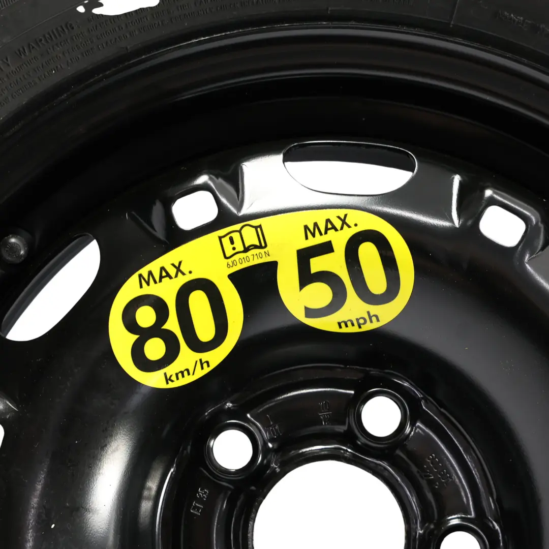 VW Polo Mk5 Koło Zapasowe Stalowe R14 5J ET43 Dunlop 175/70 - SKU 6Q0601027R-3 - Numer Części 6Q0601027R