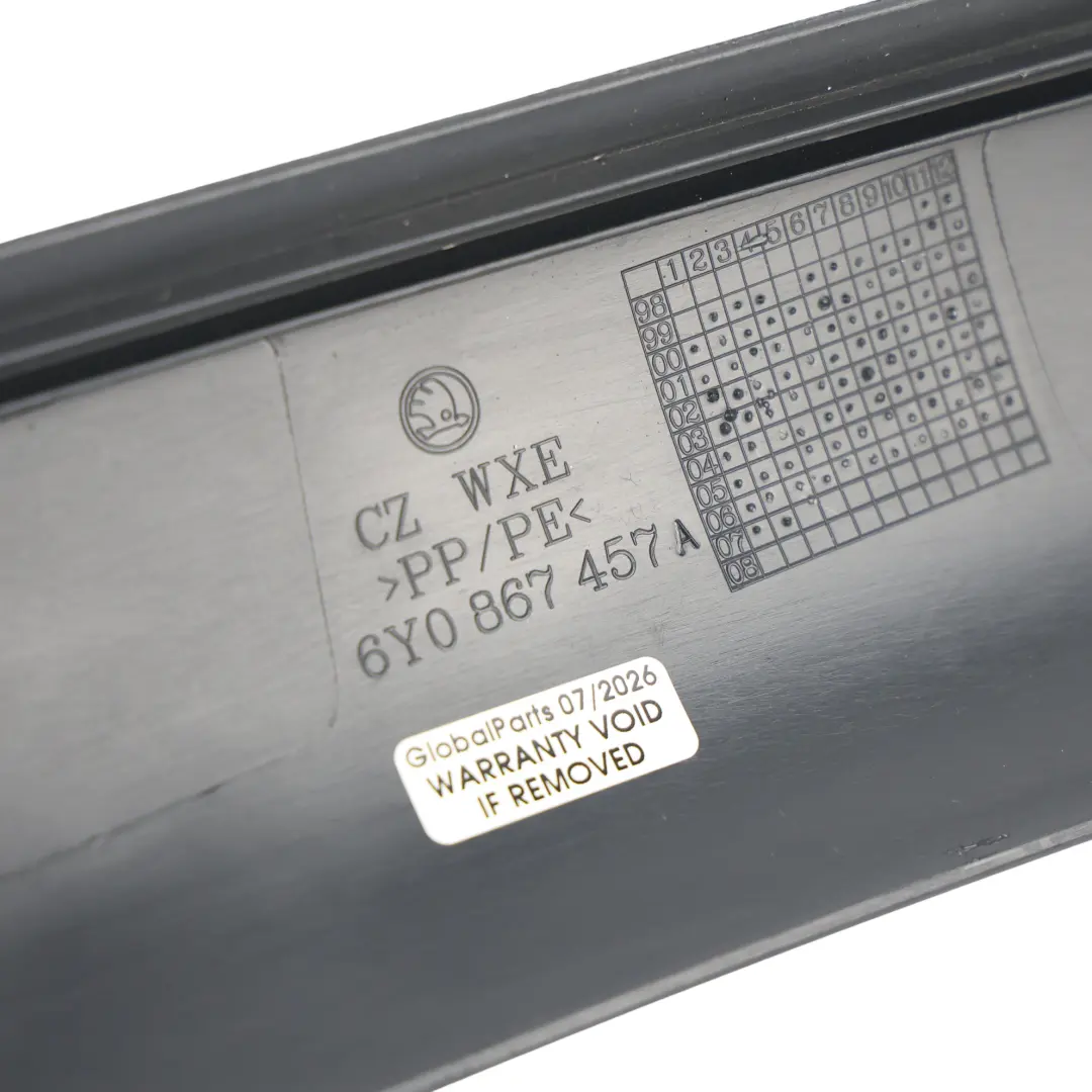 Volkswagen Golf 5G Osłona Słupka A Wnętrza Czarna Lewa - SKU 6Y0867457A - Numer Części 6Y0867457A