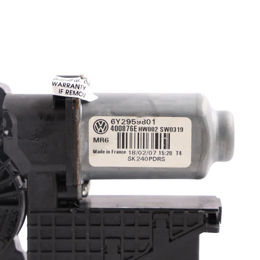 Skoda Fabia Rs 6Y Front Door Window Regulator Motor Passenger Side -RHD - SKU RHD-6Y2959801 - Part number 6Y2959801