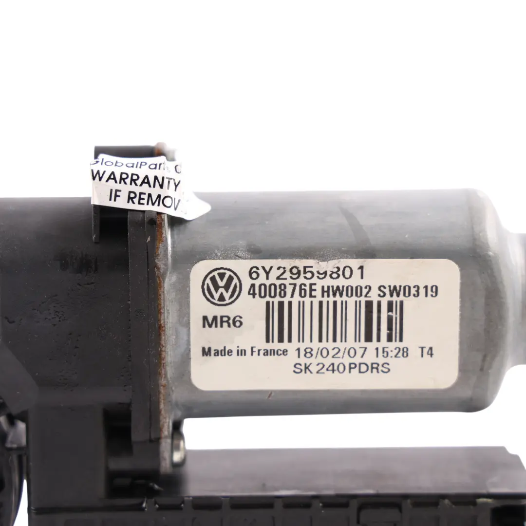6Y Front Door Window Regulator Motor Passenger Side -RHD to Skoda Fabia Rs with Part number 6Y2959801 Skoda Fabia Rs 6Y Front Door Window Regulator Motor Passenger Side -RHD - SKU RHD-6Y2959801 - Part number 6Y2959801