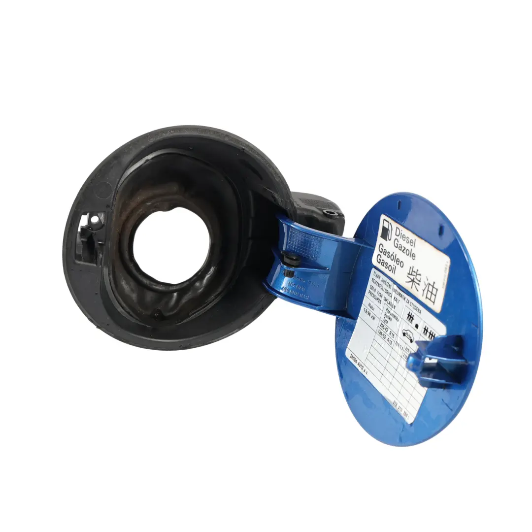 Skoda Fabia 6Y Tapa Cubierta Carcasa Combustible Azul Madra Race 8X - SKU 6Y6809857-MDR - Número de pieza 6Y6809857