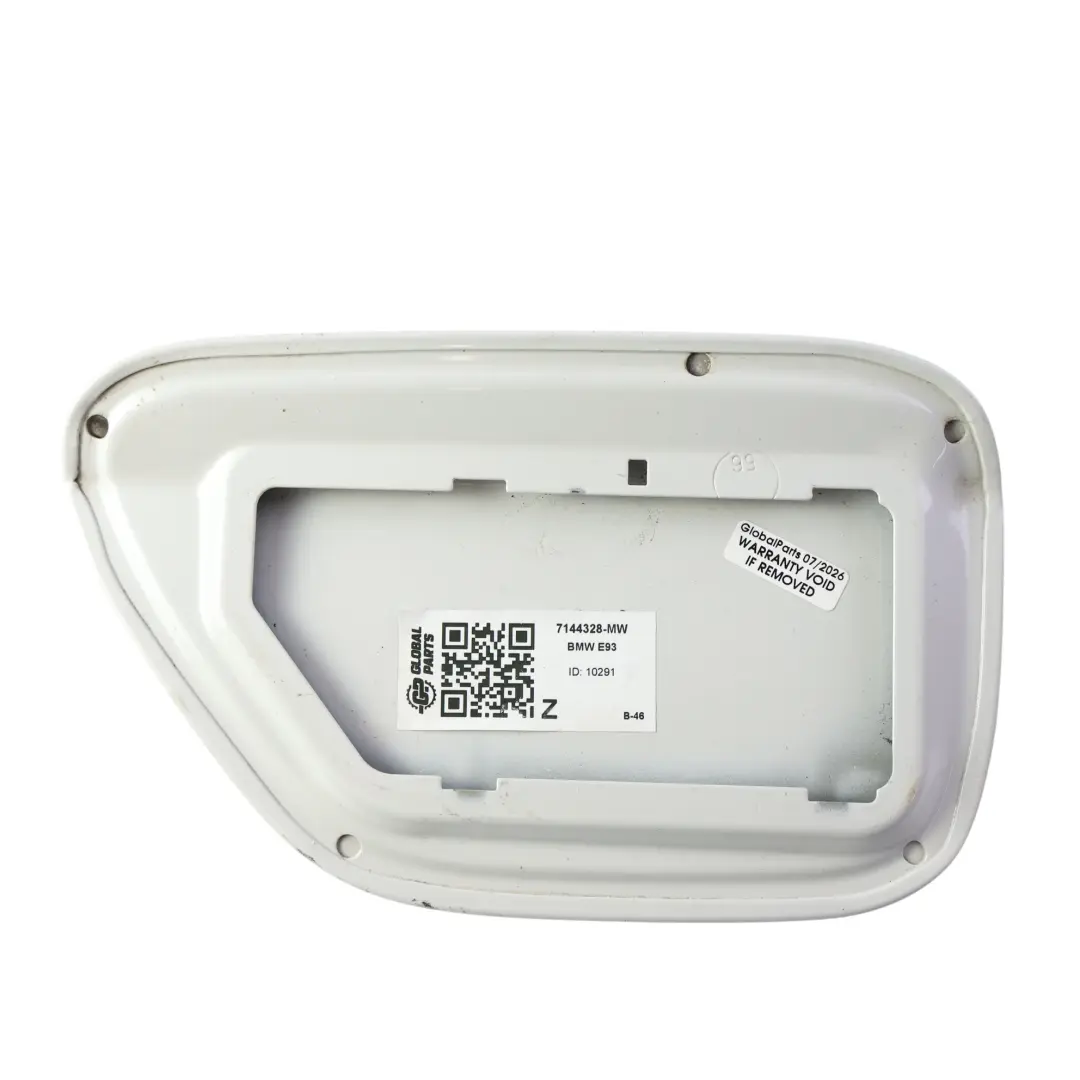 BMW E93 Trappe Bouchon Réservoir Carburant Blanc Mineral Métallisé A96 - SKU 7144328-MW - Numéro de pièce 7144328