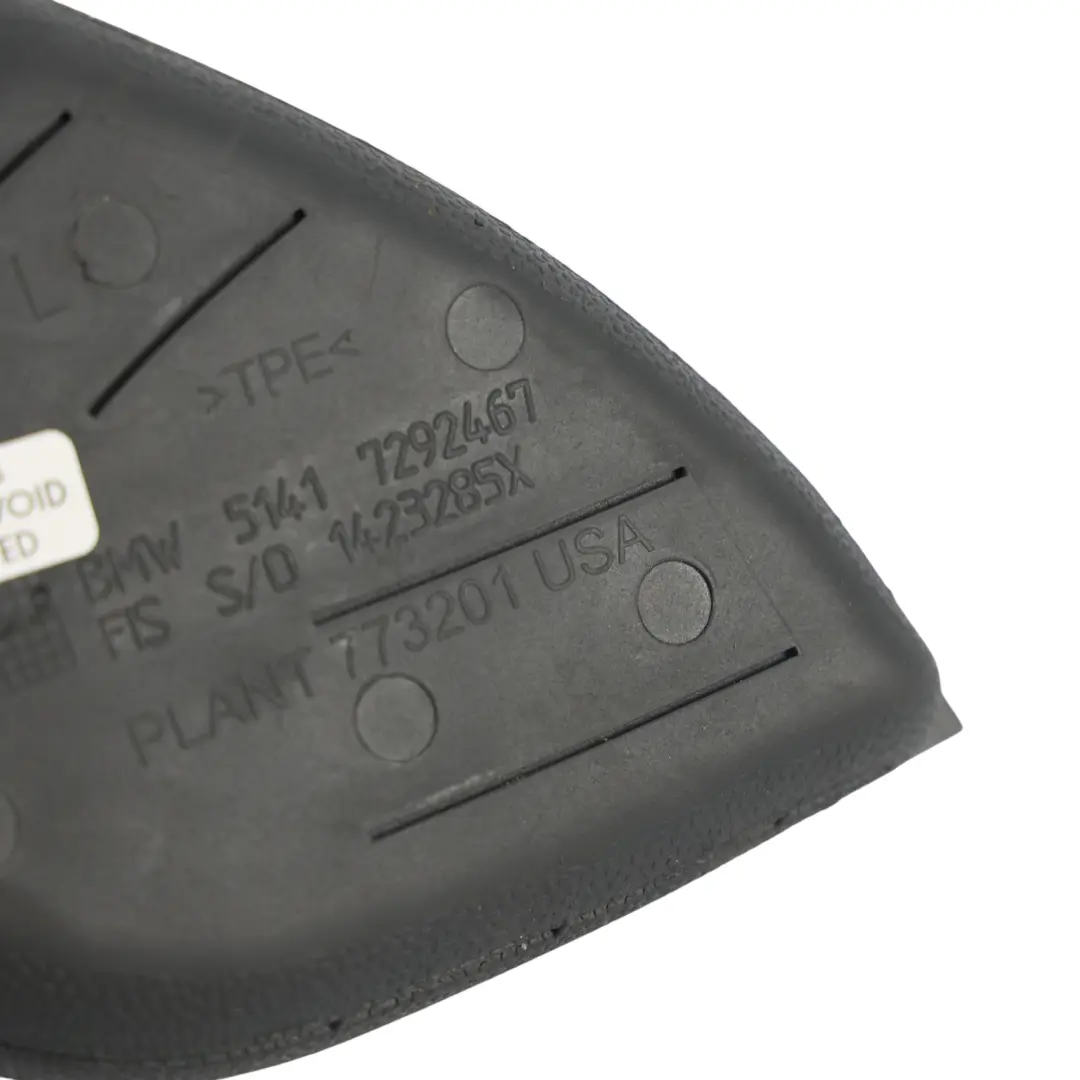 Inserto Porta Tappetino Gomma Anteriore Sinistro per BMW X6 F16 X5 F15 con numero di parte 7292467 BMW X6 F16 X5 F15 Inserto Porta Tappetino Gomma Anteriore Sinistro - SKU 7292467 - Numero di parte 7292467
