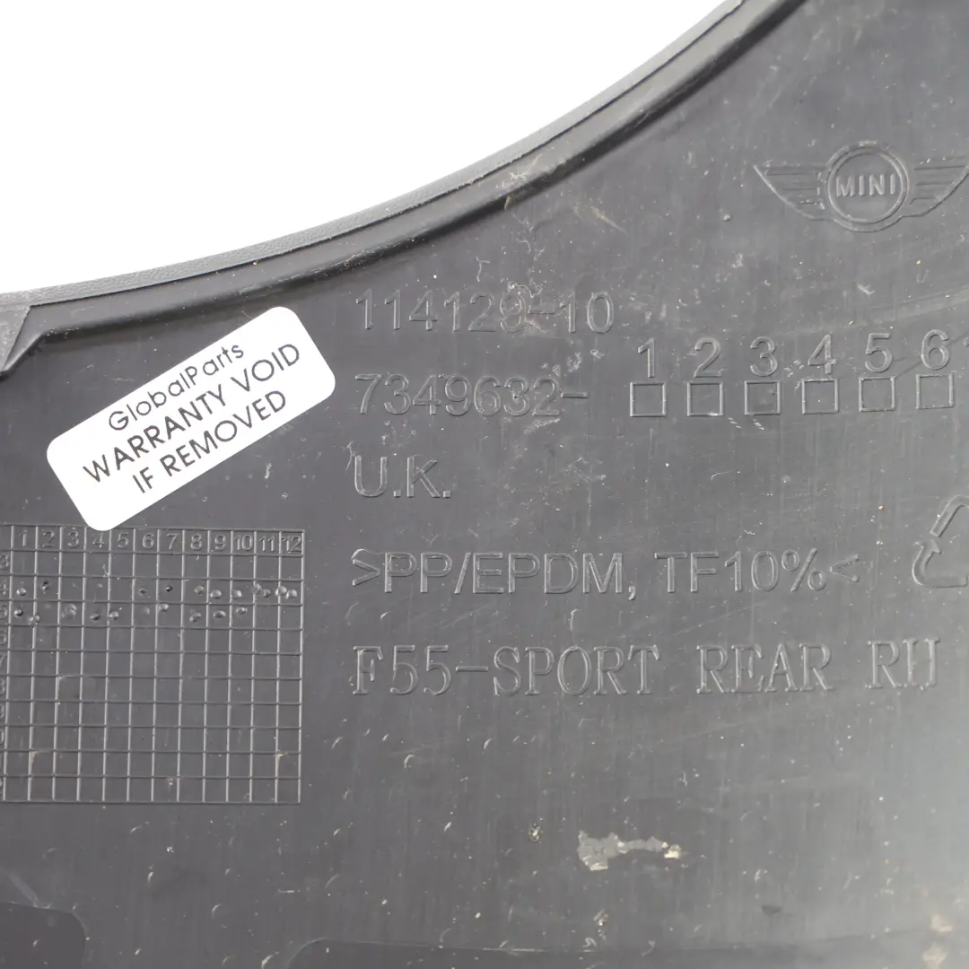 Mini Cooper F55 Radkasten Hinten Schwarz Band Abdeckung Blende Rechts - SKU 7349632 - Teilenummer 7349632