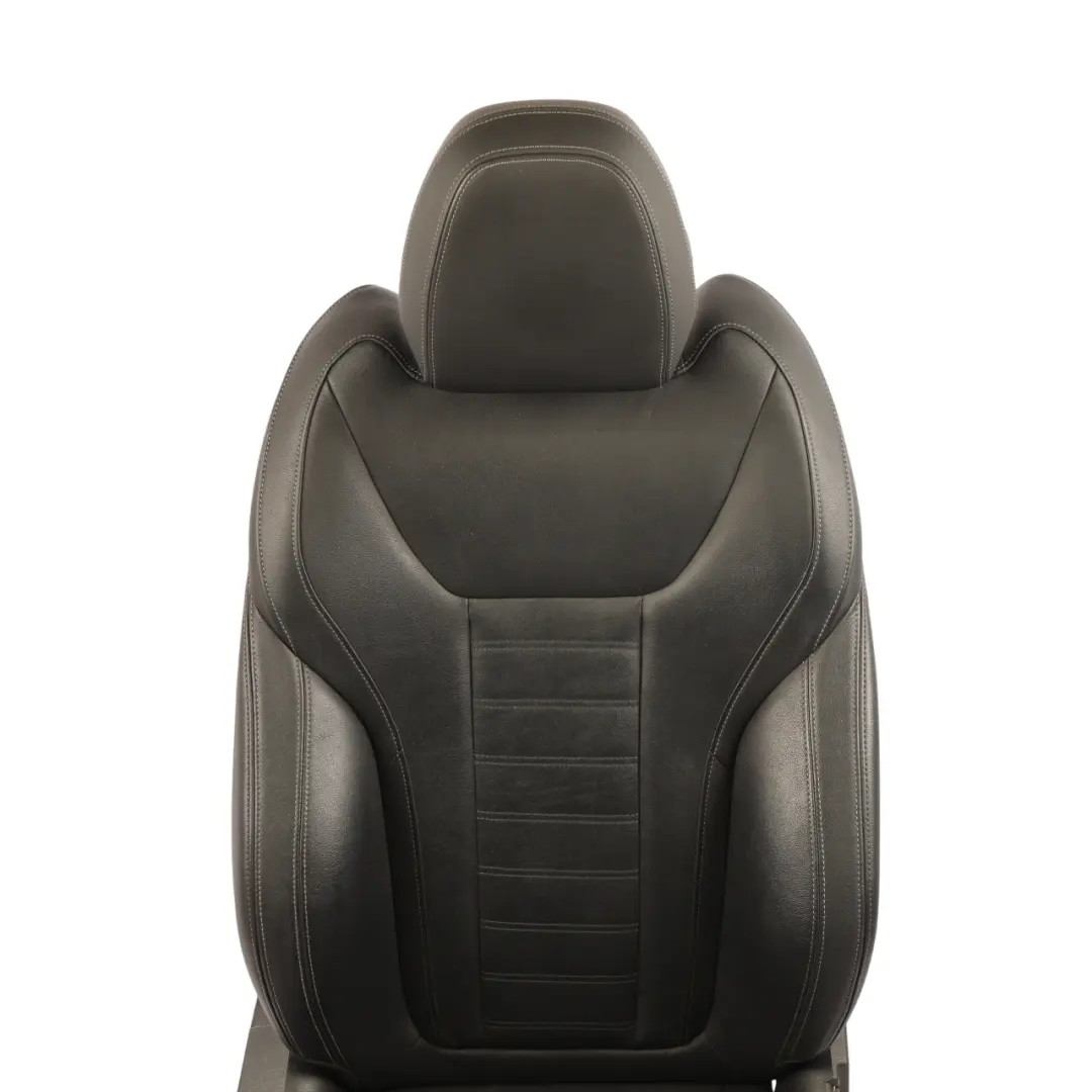 Front Seat Sport Heated Right O/S Leather Vernasca Black Gray Threads to BMW X3 G01 with Part number 7472486 BMW X3 G01 Front Seat Sport Heated Right O/S Leather Vernasca Black Gray Threads - SKU 7472486 - Part number 7472486