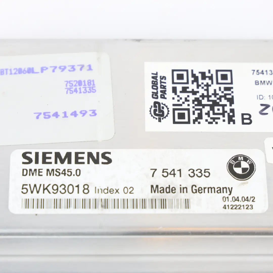 BMW Z4 E85 2.2I M54 170HP Kit ECU Control Motor DME EWS3 + Llave Manual - SKU 7541335-5 - Número de pieza 7541335