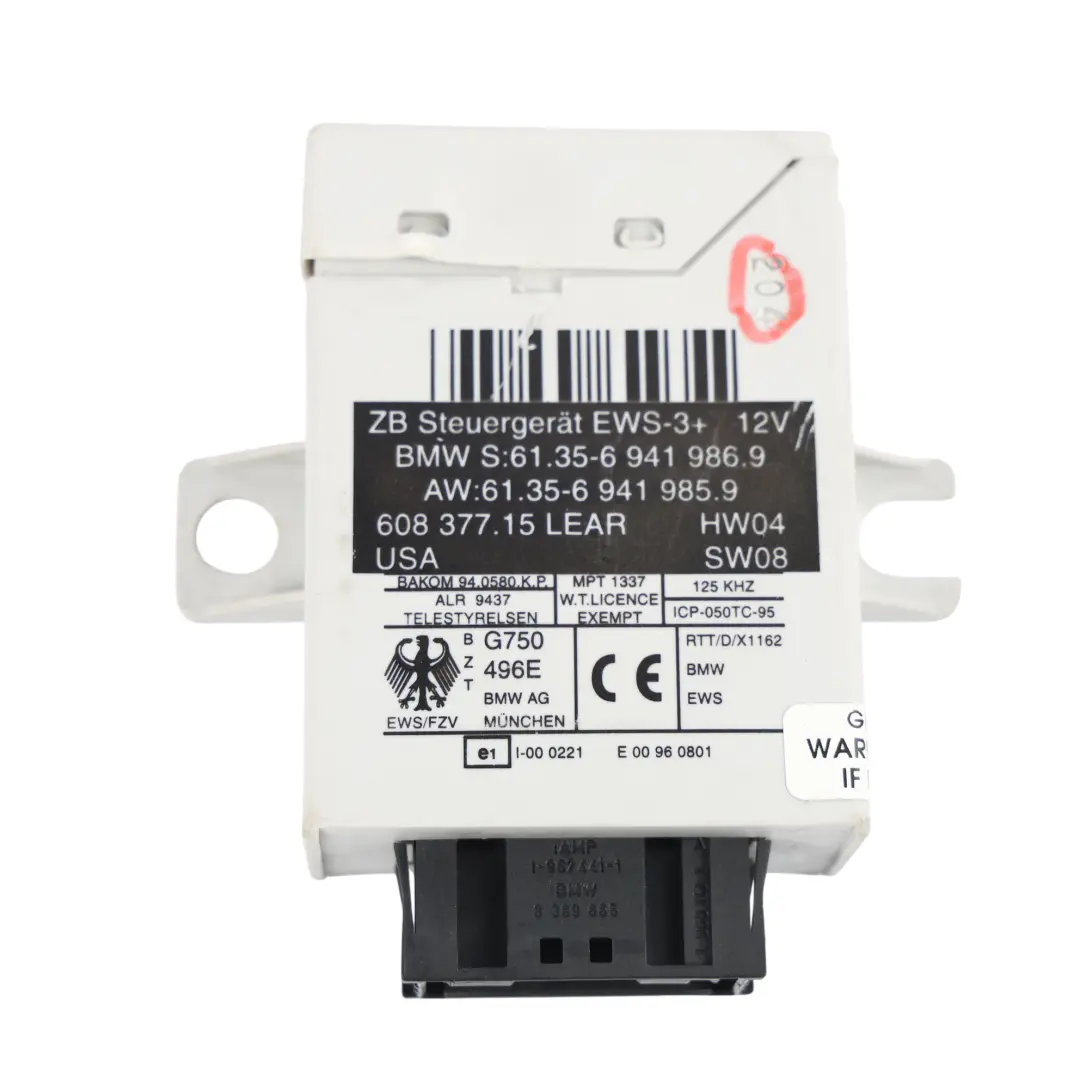 BMW Z4 E85 2.2I M54 170HP Kit Centralina Motore ECU DME EWS3 + Chiave - SKU 7541335-5 - Numero di parte 7541335