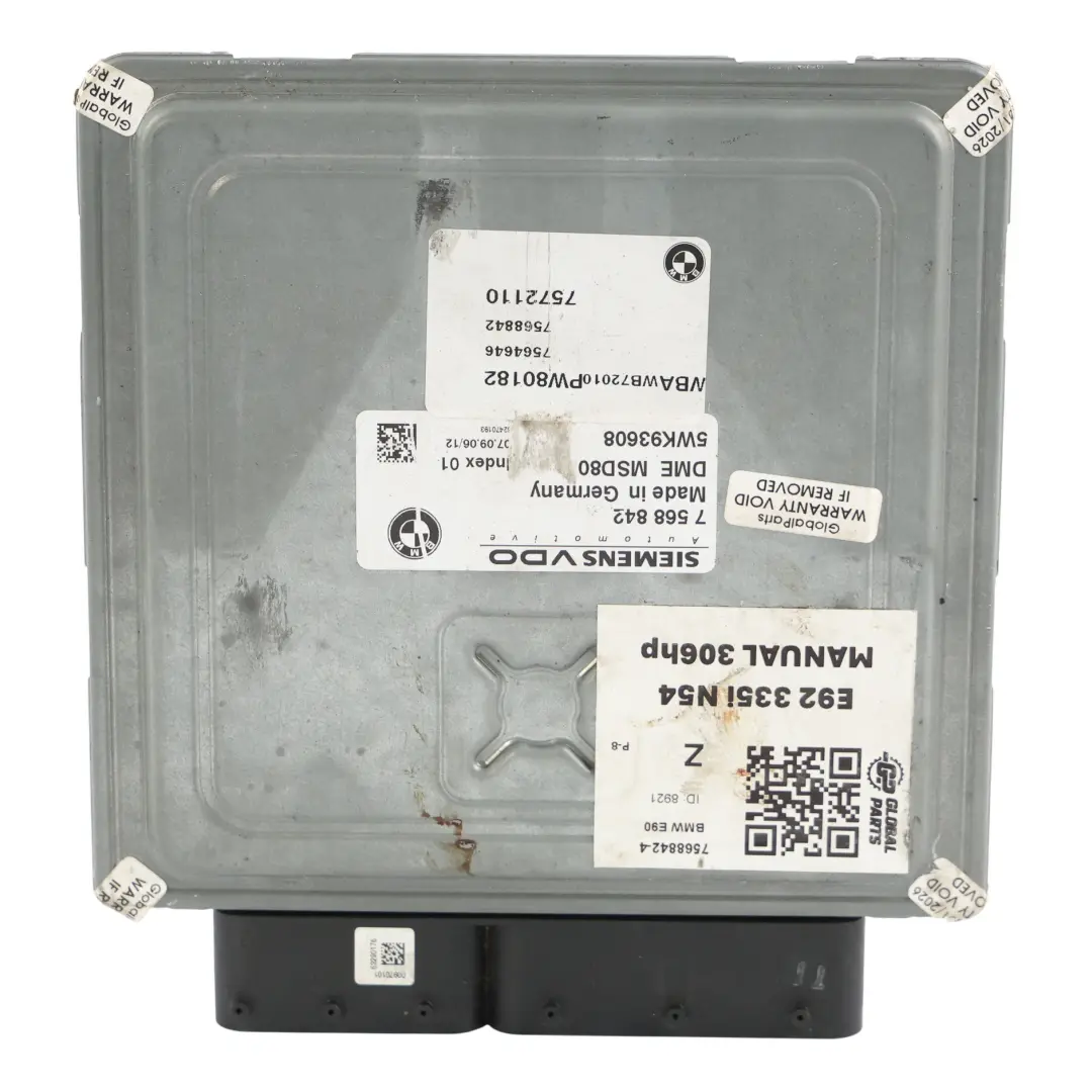 Essence N54 D'Utilisation Kit Calculateur ECU DME pour BMW E90 E91 E92 335I à propos du numéro de pièce 7568842 BMW E90 E91 E92 335I Essence N54 D'Utilisation Kit Calculateur ECU DME - SKU 7568842-4 - Numéro de pièce 7568842