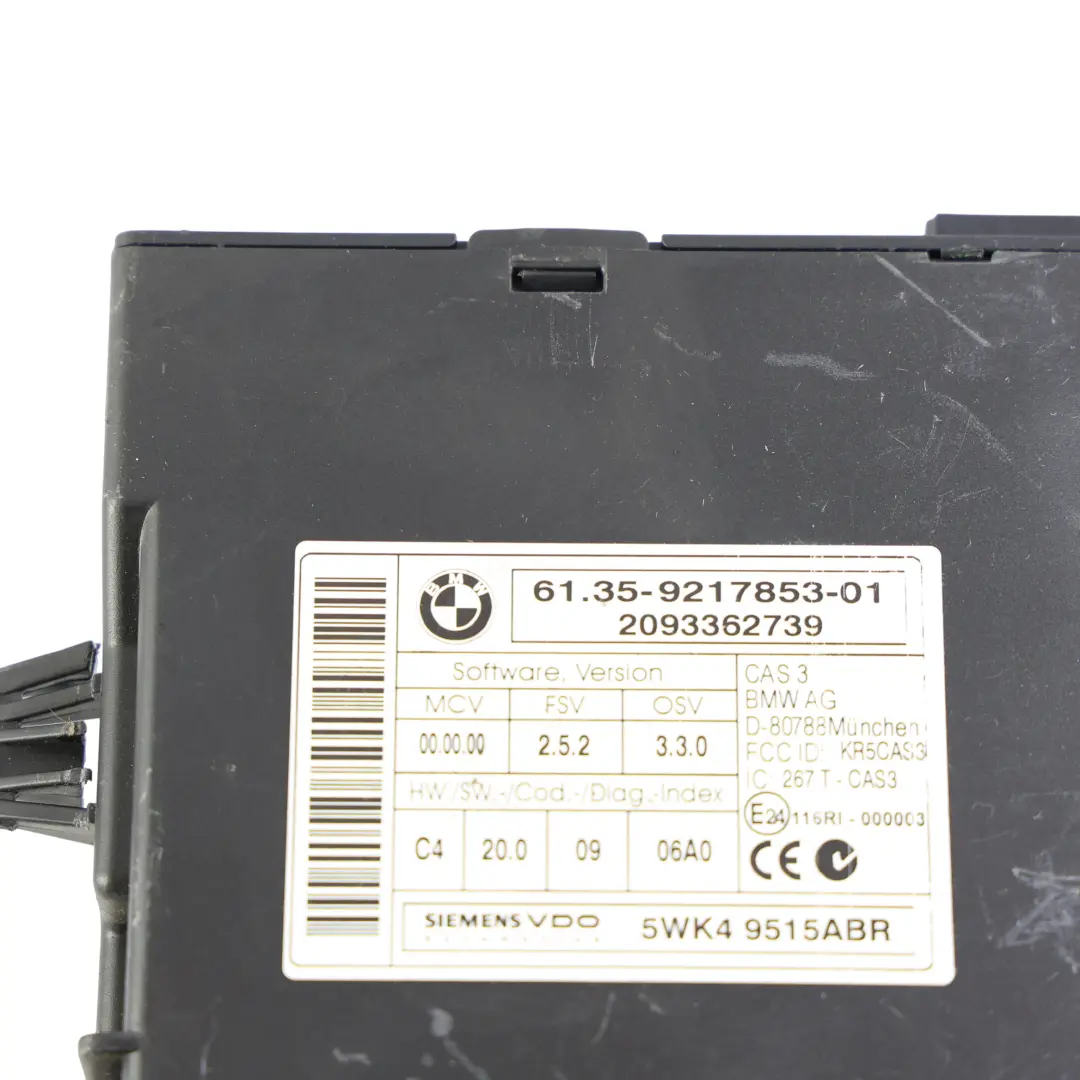 BMW E60 E90 E91 325i 525i N53 ECU DME CAS3 Kluczyk Manualna 218HP - SKU 7602118-5 - Numer Części 7602118