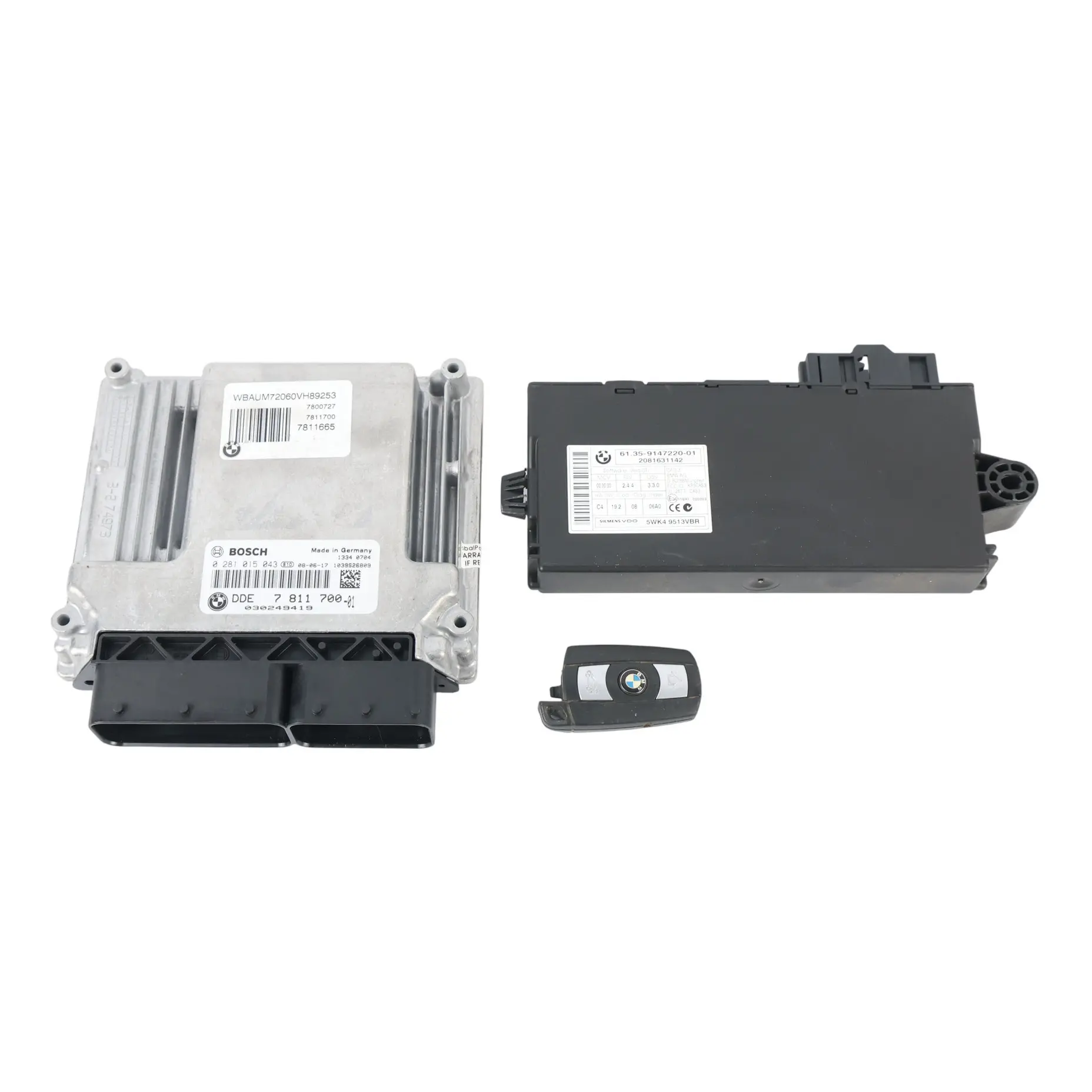 BMW E60 LCI E87 E90 120d 320d 520d N47 177HP ECU KIT DDE 7811700 CAS3 Key Manual