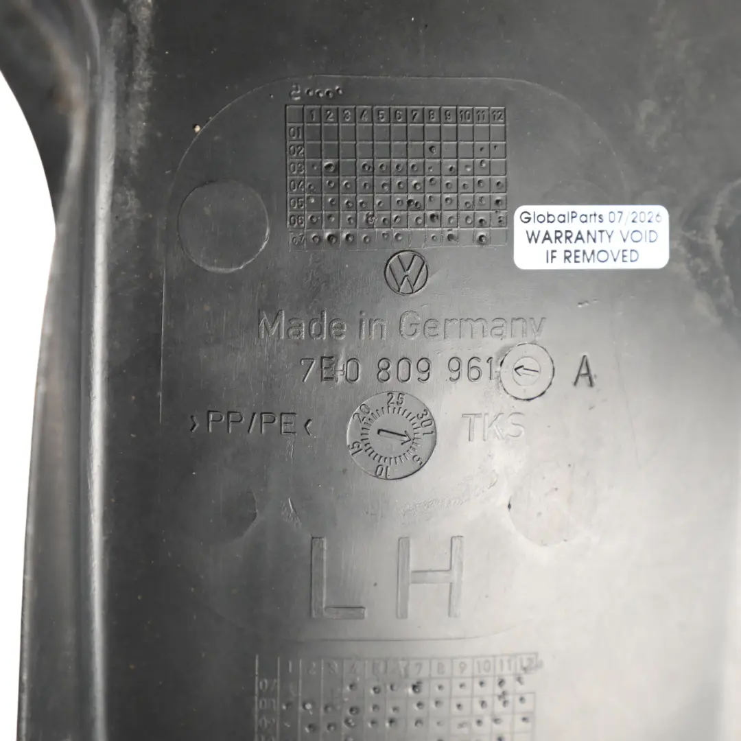 Volkswagen Transporter T5 Wheel Arch Liner Cover Front Left N/S - SKU 7E0809961 - Part number 7E0809961