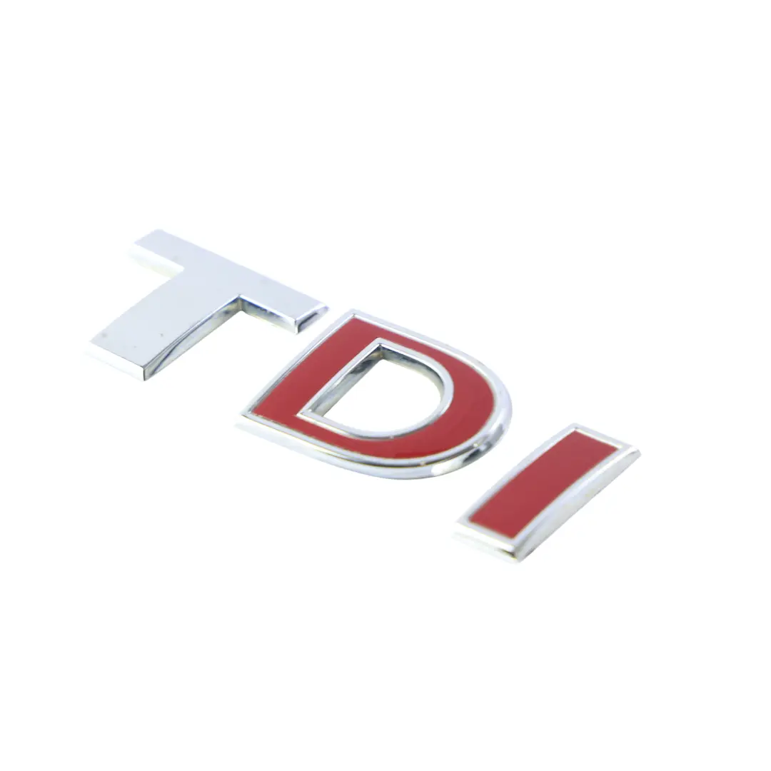 Volkswagen Caddy 2K Boot Lid Trailgate Badge Lettering TDI Silver Red - SKU 7E0853675A - Part number 7E0853675A