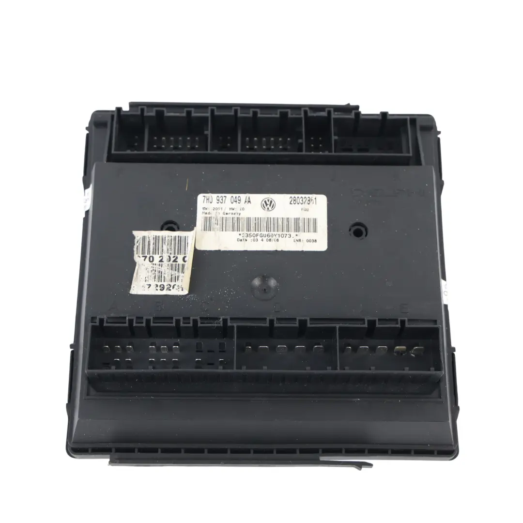 Komfort Karosserie Modul BCM für Volkswagen Transporter T5 mit Teilenummer 7H0937049AA Volkswagen Transporter T5 Komfort Karosserie Modul BCM - SKU 7H0937049AA - Teilenummer 7H0937049AA