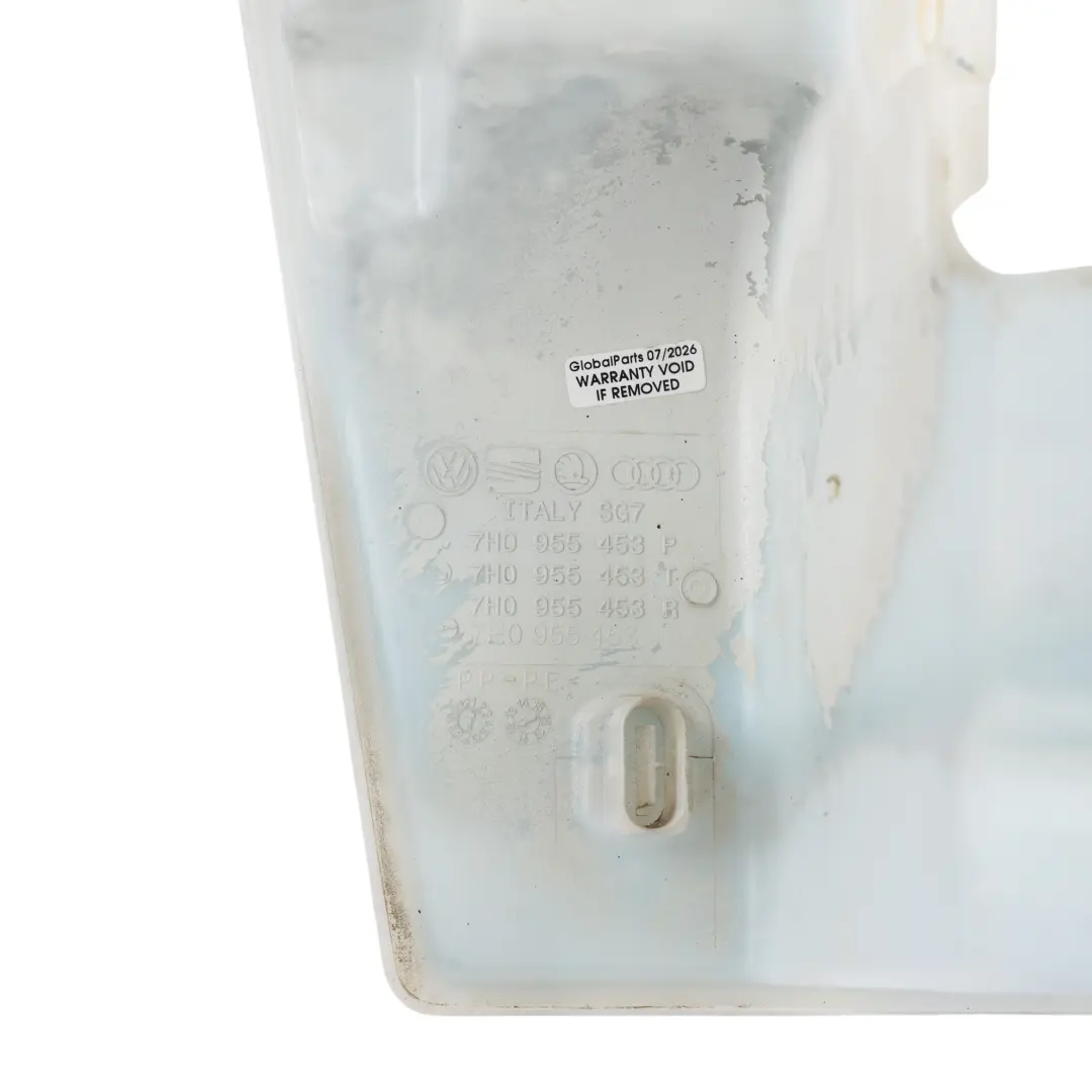 Windscreen Washer Liquid Tank Reservoir to VW Volkswagen Transporter T5 with Part number 7H0955453T VW Volkswagen Transporter T5 Windscreen Washer Liquid Tank Reservoir - SKU 7H0955453T - Part number 7H0955453T