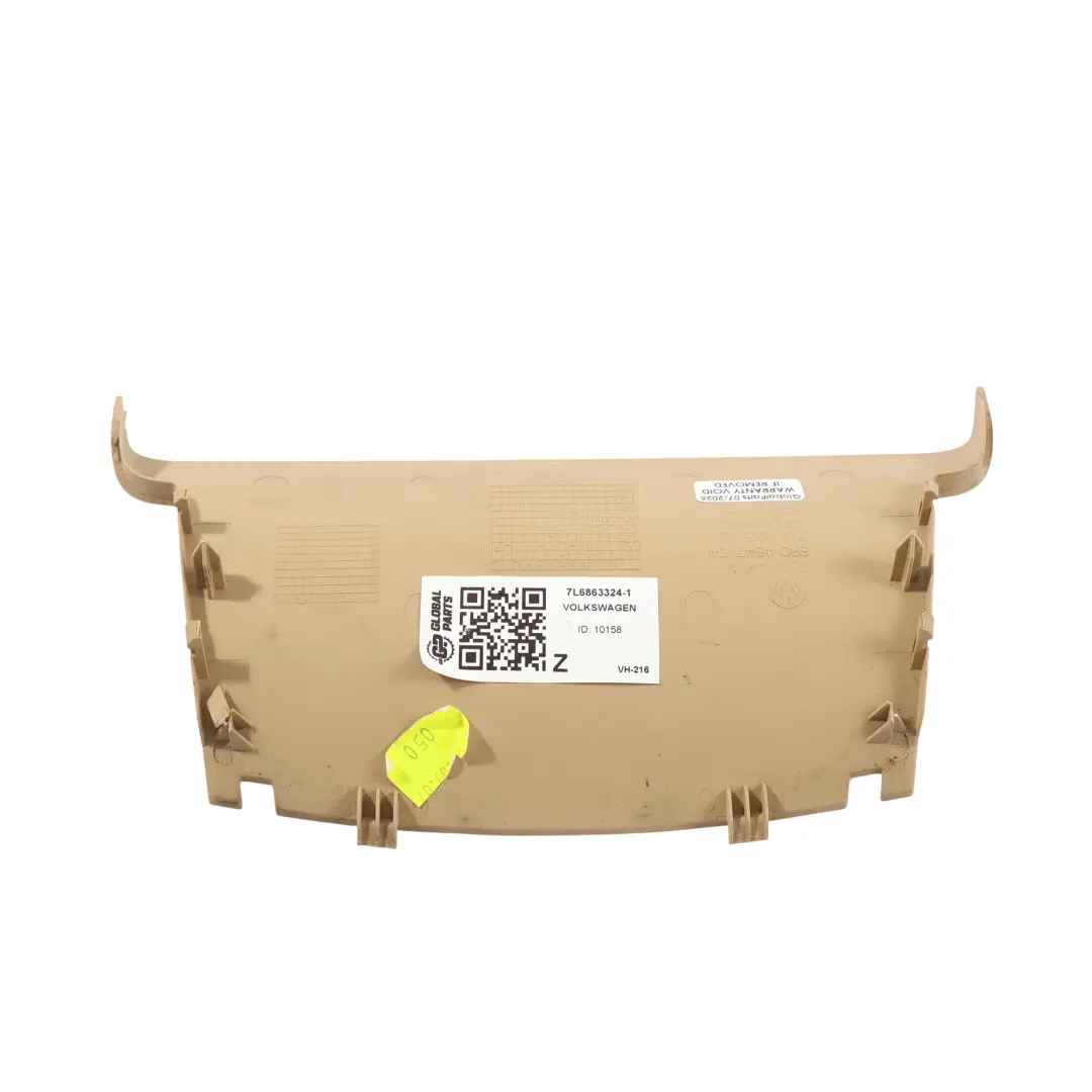 Volkswagen Touareg 7L Garniture Cache Console Centrale Arrière Beige - SKU 7L6863324-1 - Numéro de pièce 7L6863324