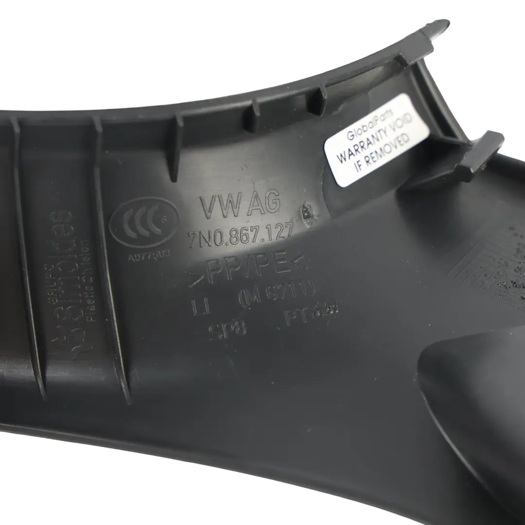 7N Moldura Pilar C Trasero Izquierdo Negro para Seat Alhambra con número de pieza 7N0867127B Seat Alhambra 7N Moldura Pilar C Trasero Izquierdo Negro - SKU 7N0867127B - Número de pieza 7N0867127B