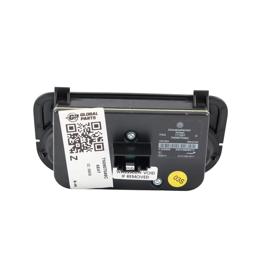 7N Schalter Bedienteil Klimaanlage Heizung Hinten für Seat Alhambra mit Teilenummer 7N0907049C Seat Alhambra 7N Schalter Bedienteil Klimaanlage Heizung Hinten - SKU 7N0907049C - Teilenummer 7N0907049C