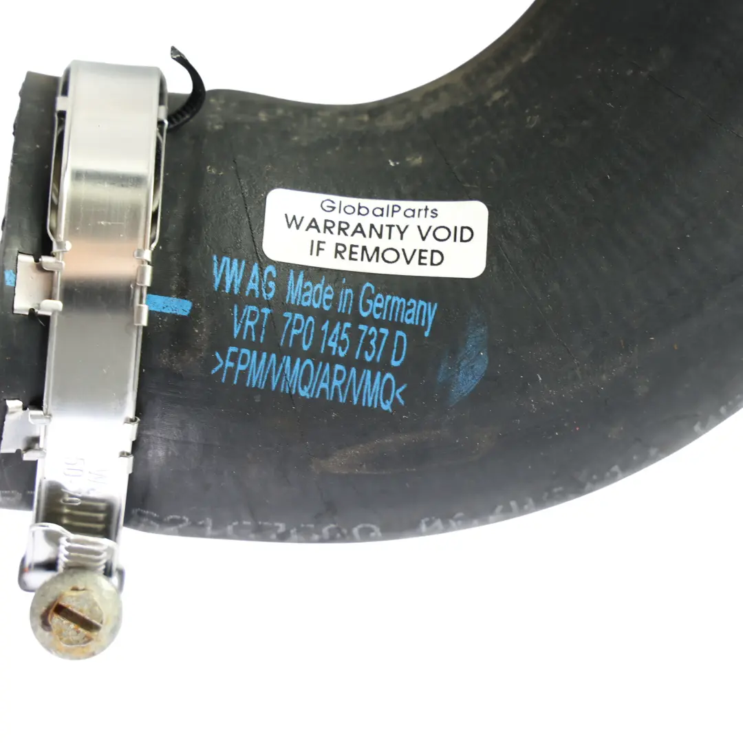 VW Volkswagen Touareg 7p Turbo Intercooler Hose Pipe 3.0 V6 Diesel - SKU 7P0145737D - Part number 7P0145737D