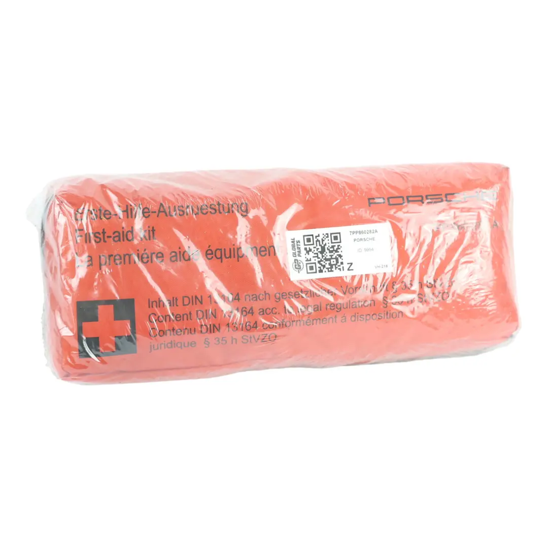 Porsche Cayenne 92A First Aid Emergency Medical Kit Red Pouch - SKU 7PP860282A - Part number 7PP860282A